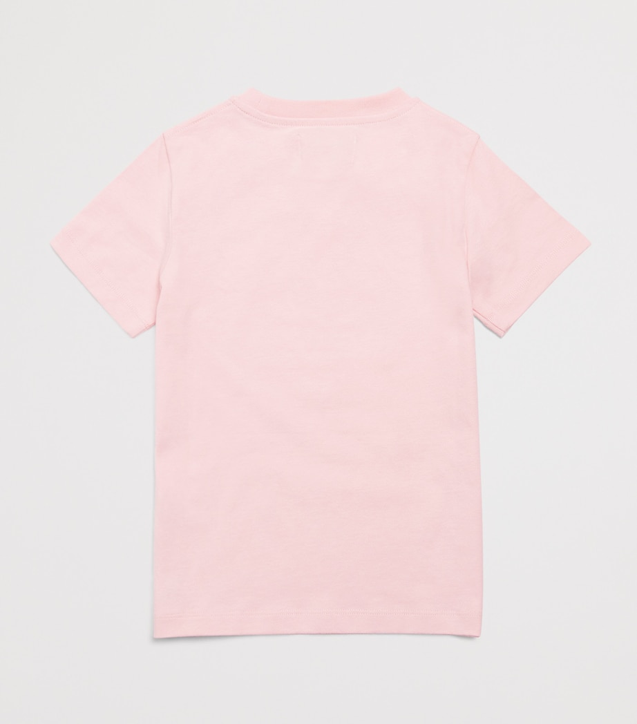 Harrods Cotton Logo T-Shirt (2-8 Years) Pink/ivory Image 2