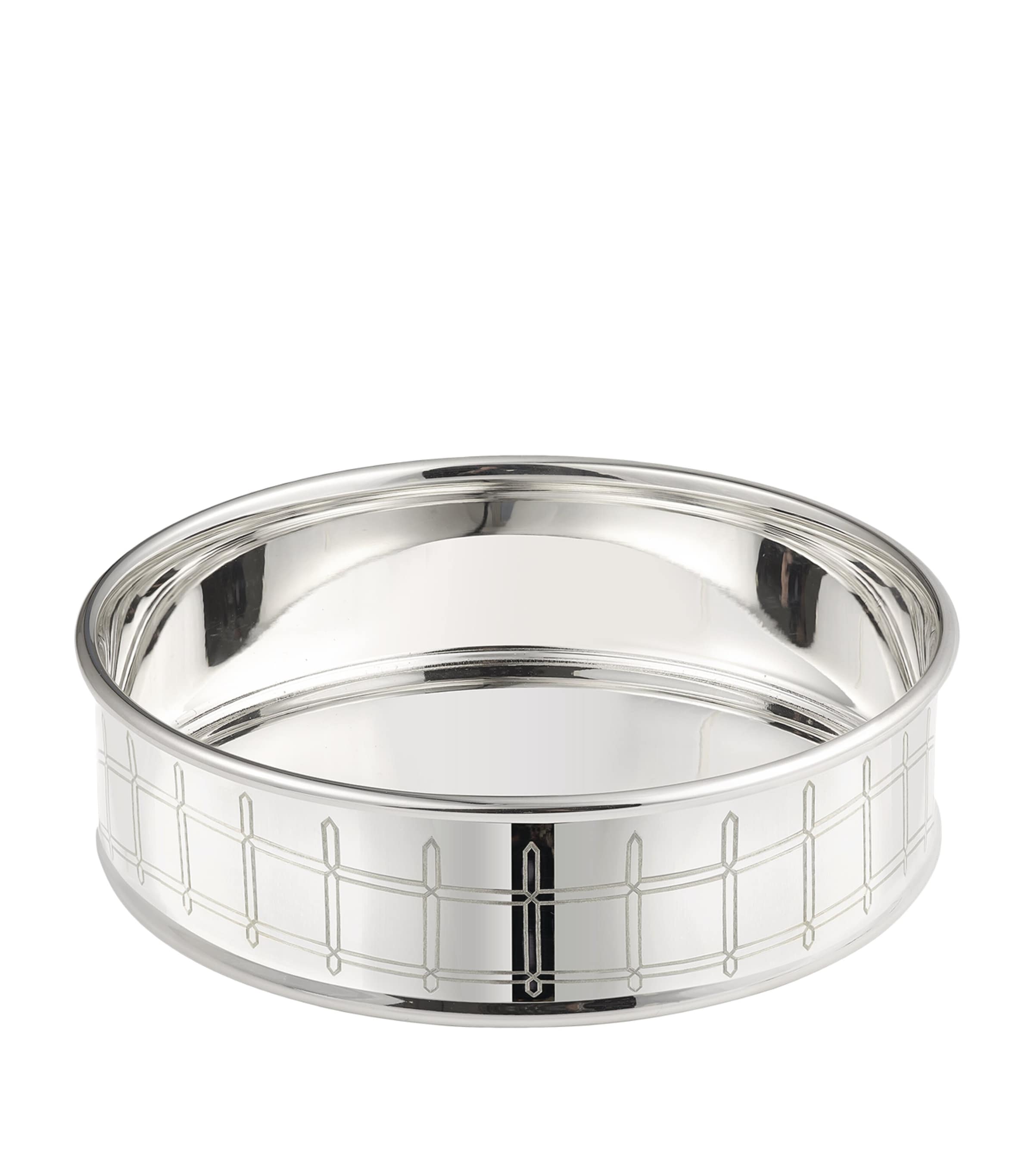 Christofle Silver-plated Graphik Bottle Coaster In Silver