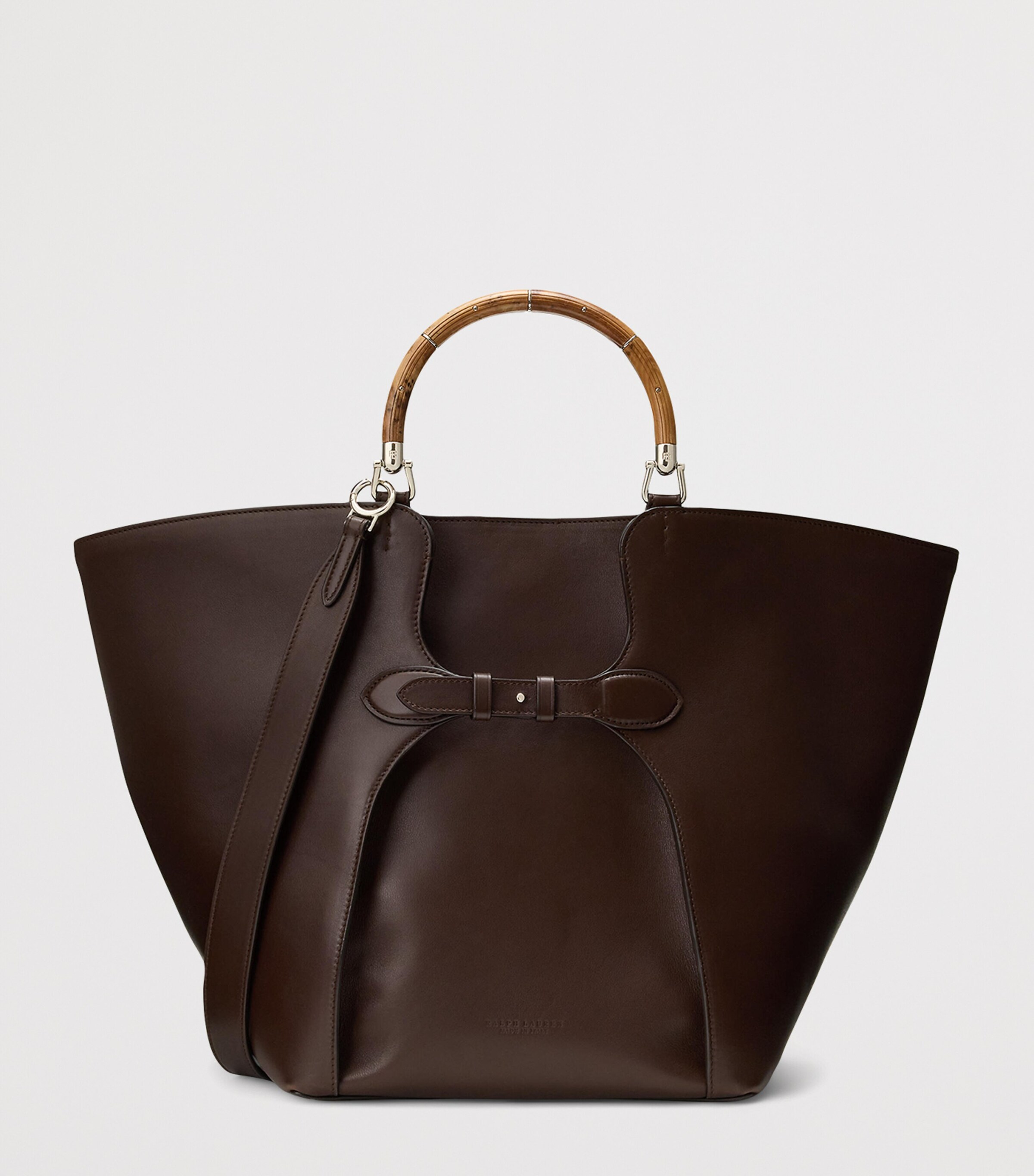 Ralph Lauren Collection Leather Ralph Tote Bag Mocha Image 7
