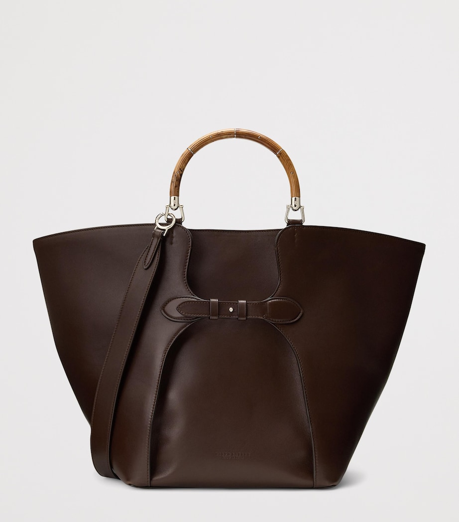 Ralph Lauren Collection Leather Ralph Tote Bag Mocha Image 7