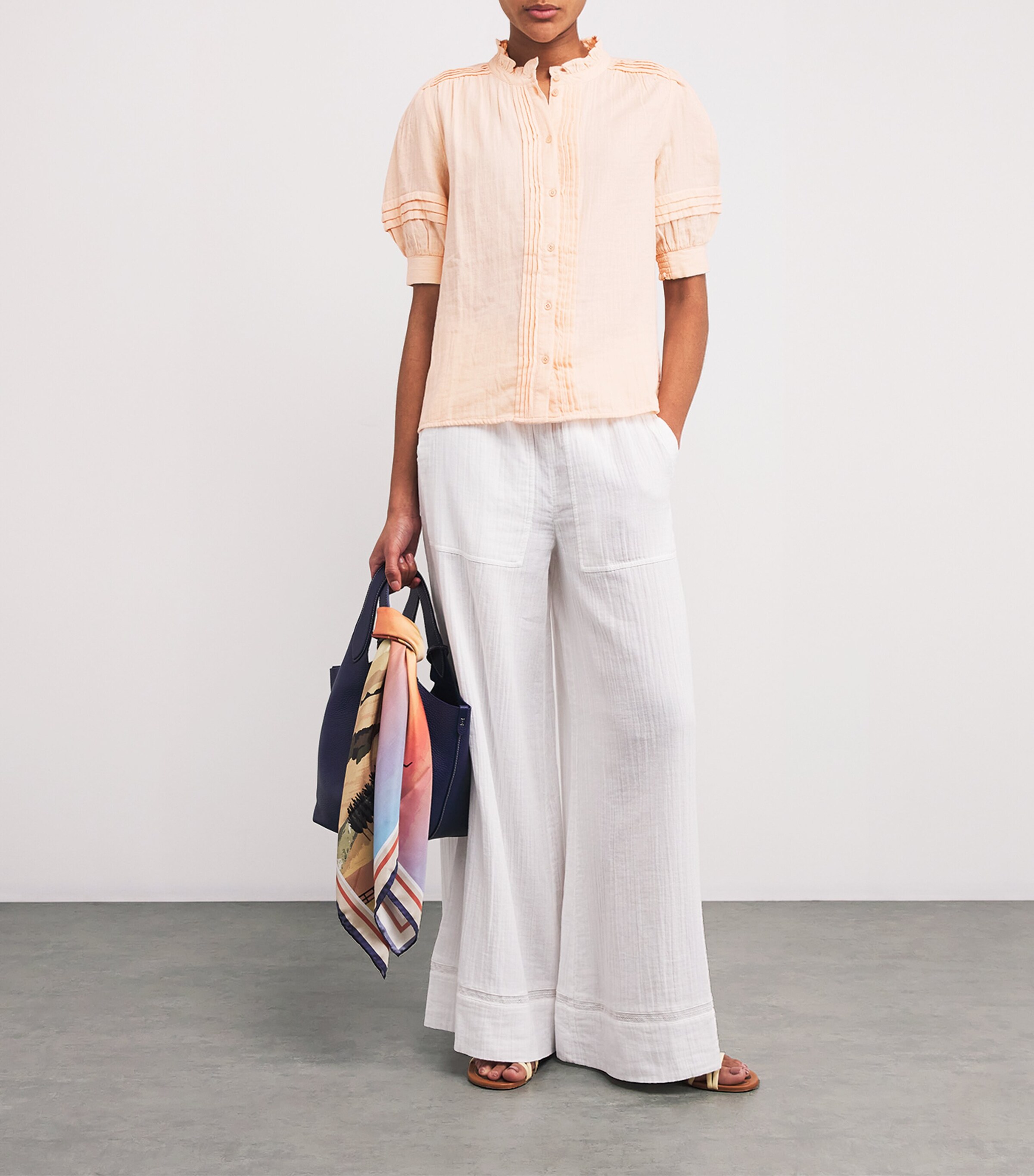 Cotton Ruffle Blouse PEACH SHERBET Image 2