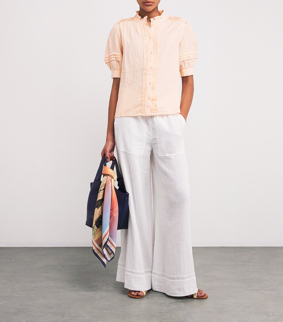 Cotton Ruffle Blouse PEACH SHERBET Image 2