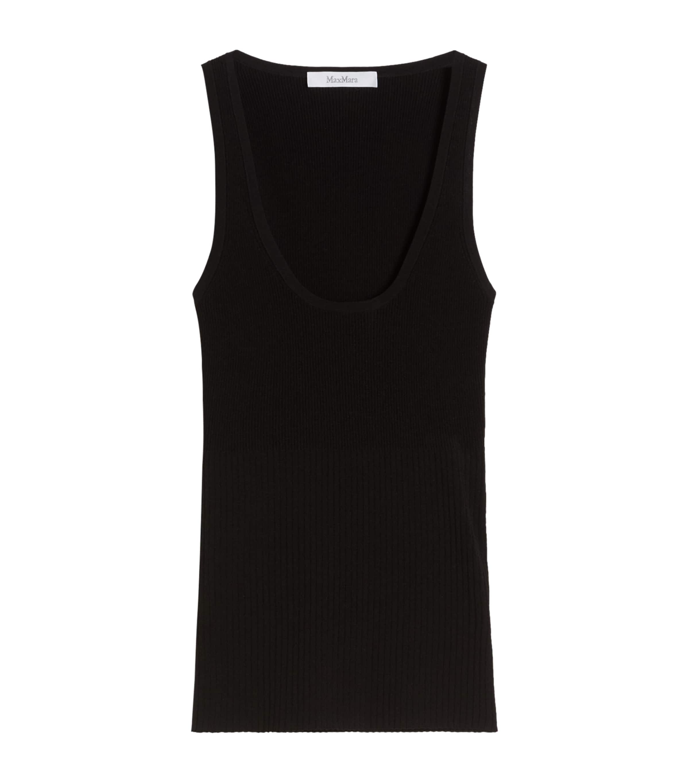 Max Mara Womens Ribbed Tank Top Black Image 1