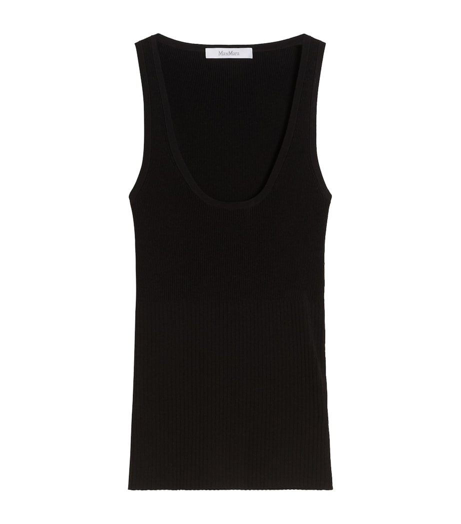 Max Mara Womens Ribbed Tank Top Black Image 1