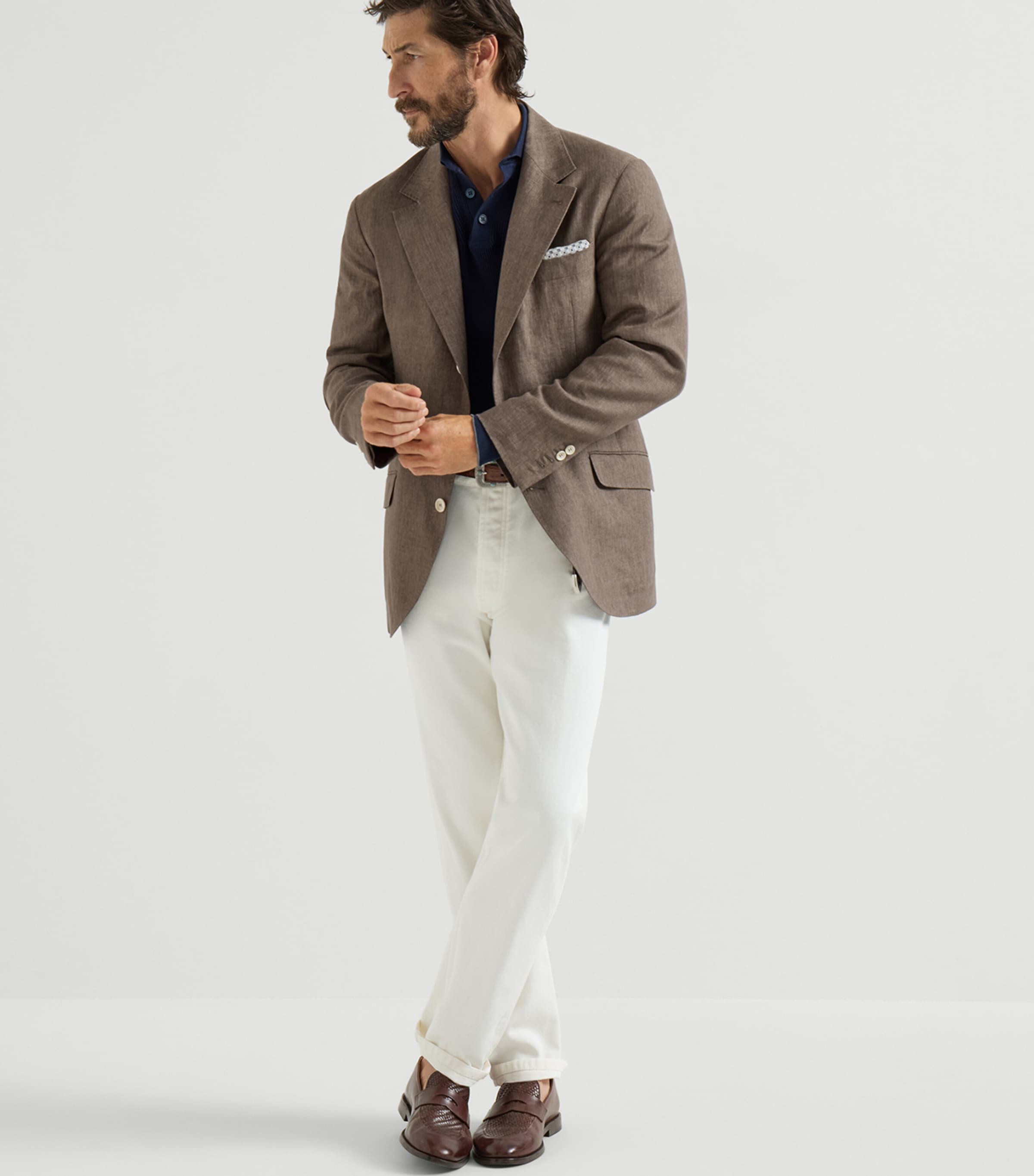 Brunello Cucinelli Mens Cotton Polo Sweater Image 4