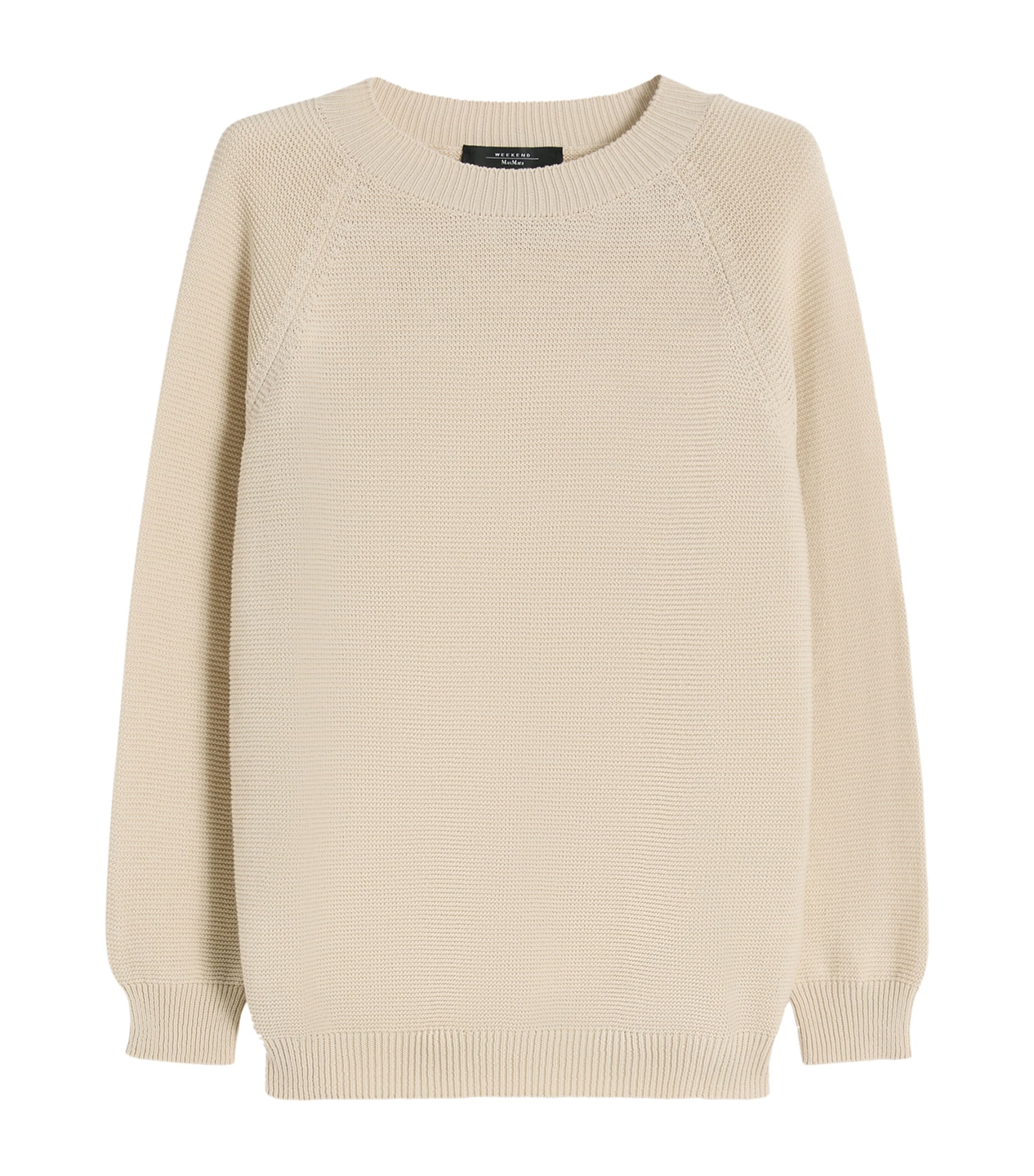 Weekend Max Mara Womens Cotton Knitted Sweater Ecru Image 1