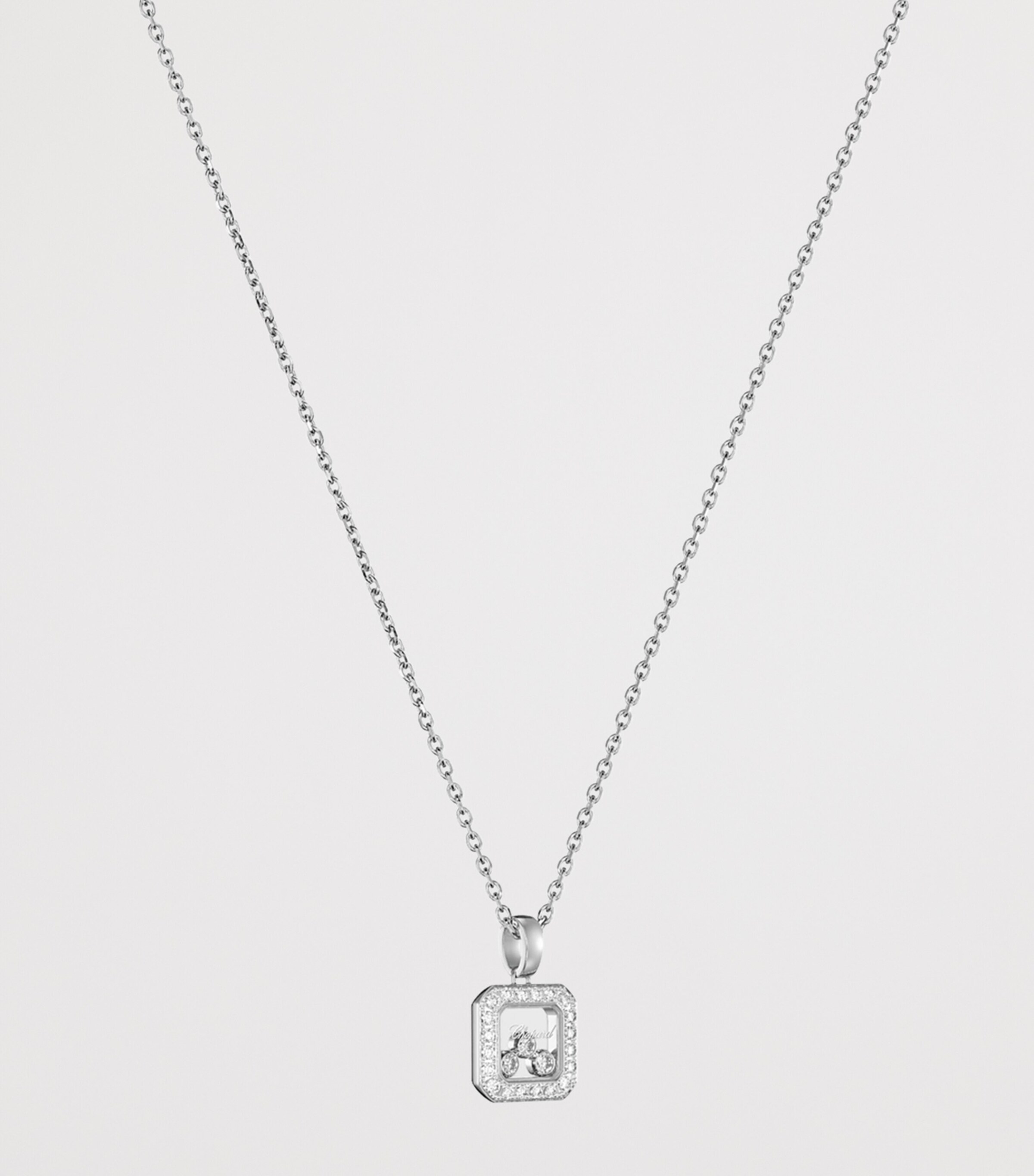 White Gold and Diamond Happy Diamonds Icons Necklace 18K WHITE GOLD Image 3
