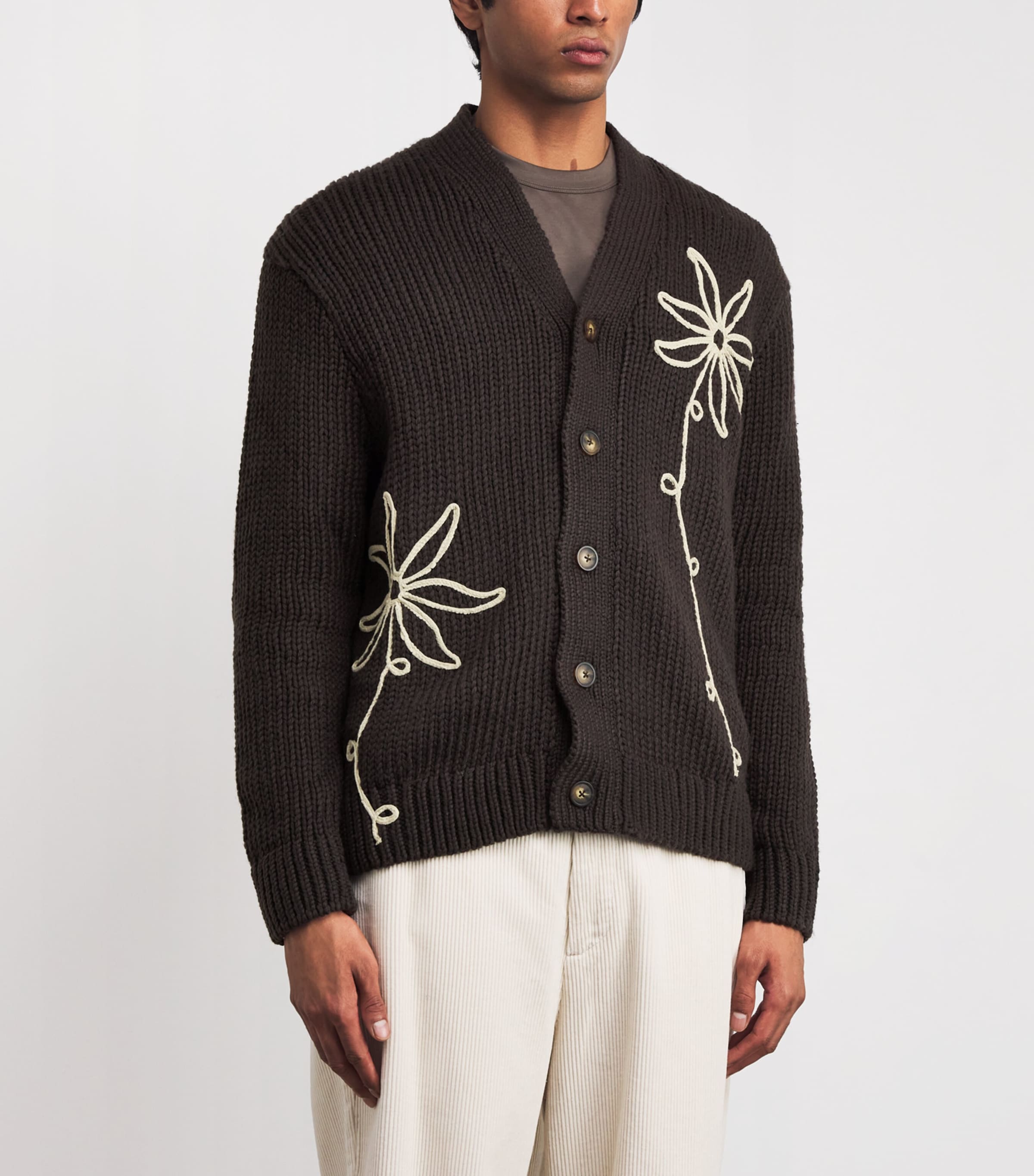 Flower Appliqué Mika Cardigan DUSKY PORT Image 3