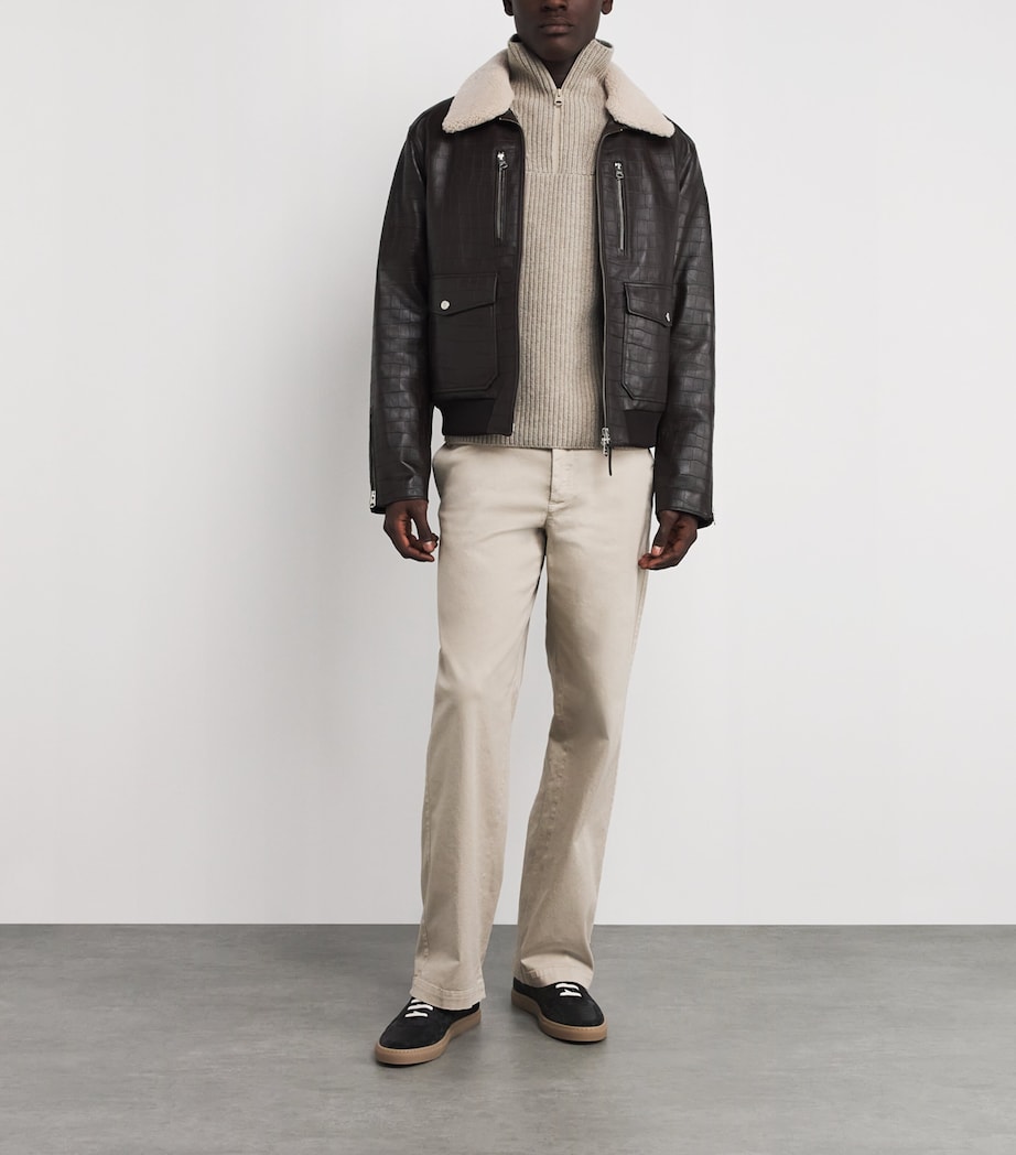 Wool Mario Quarter-Zip Sweater LT CAMEL A Image 2