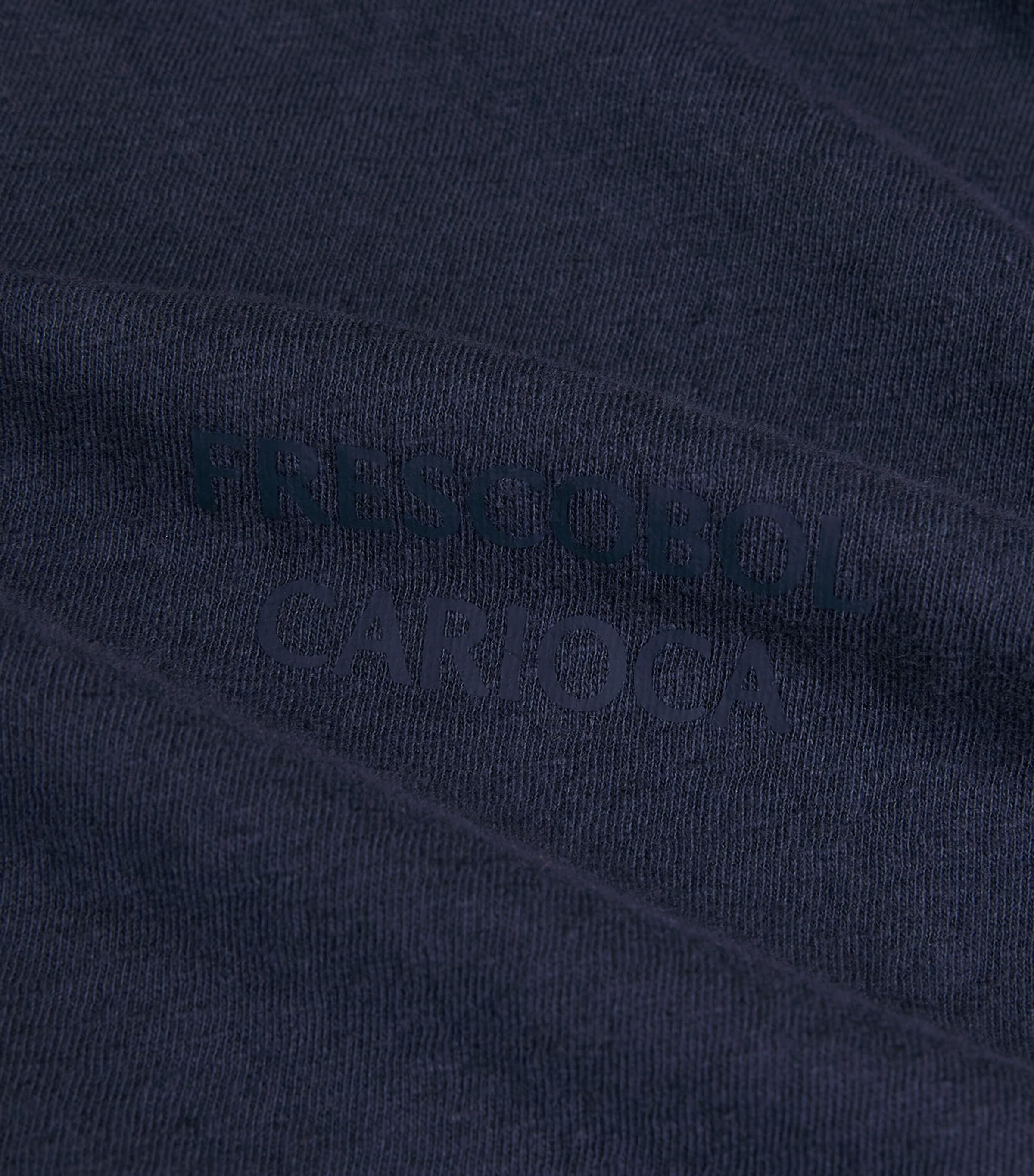 Frescobol Carioca Mens Cotton-Linen Dinis T-Shirt Midnight Blue Image 6