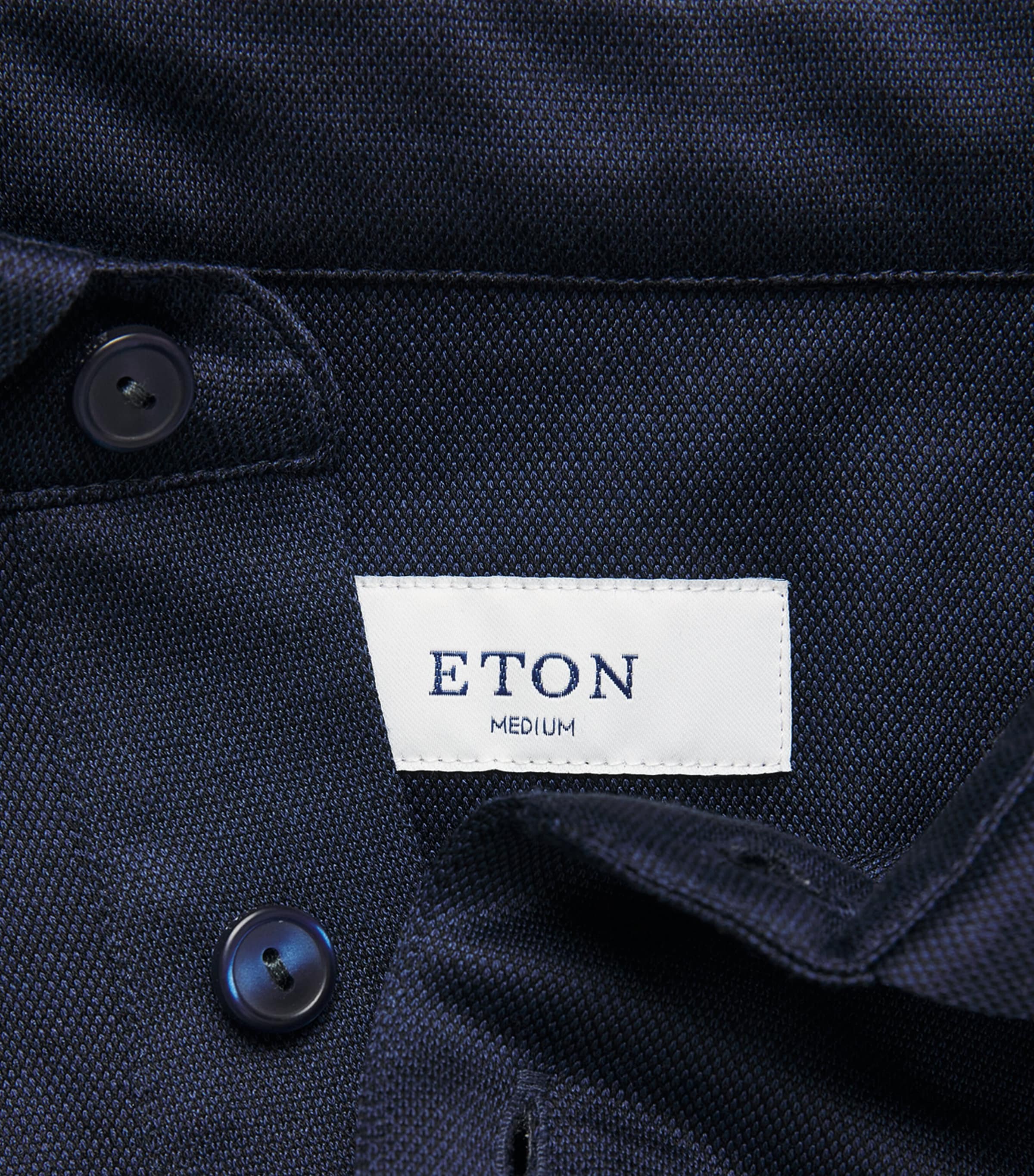 Eton Mens Cotton Filo di Scozia Polo Shirt Navy Blue Image 6