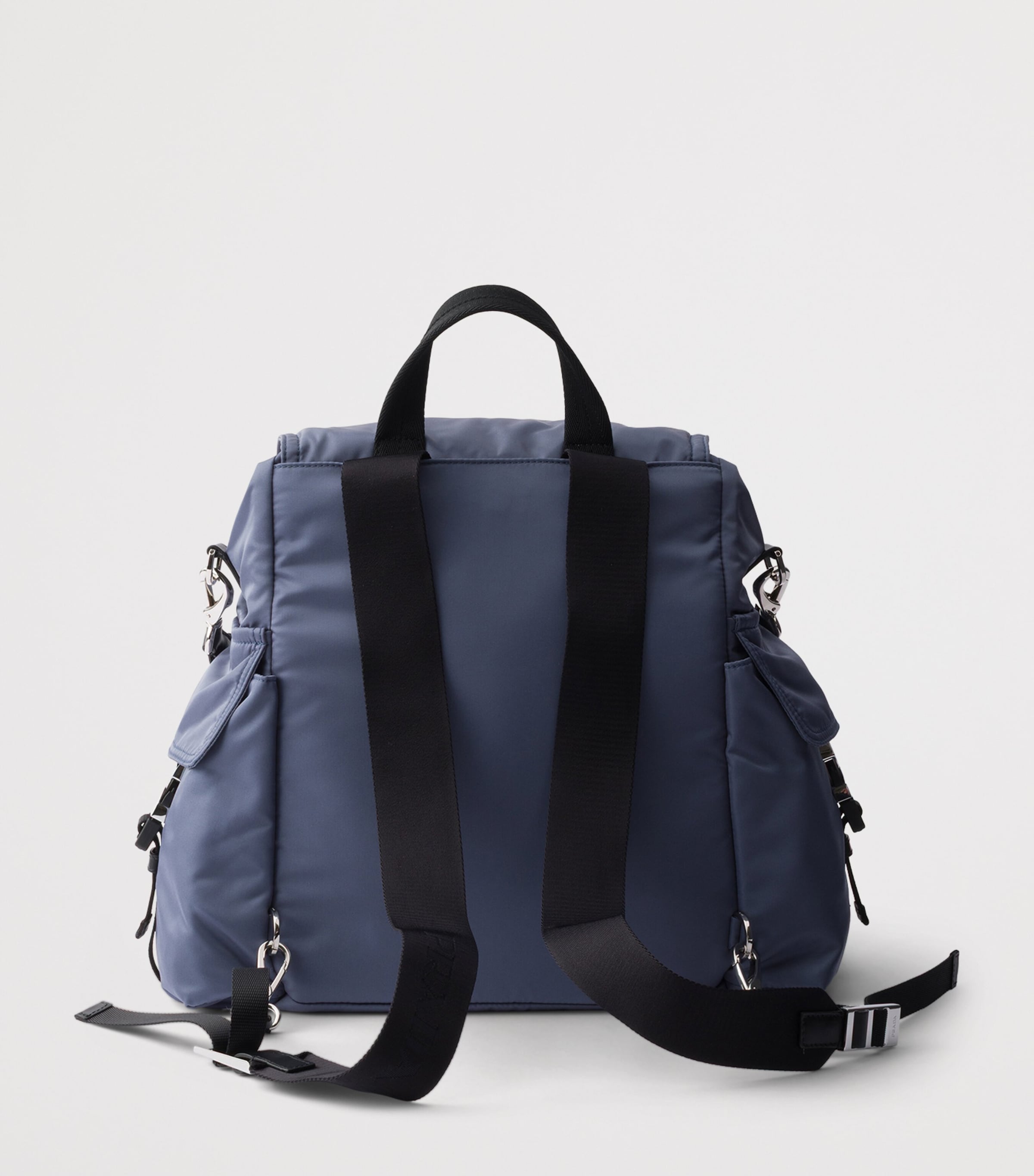 Prada Large Re-Nylon-Leather Explore Backpack Blue Image 4