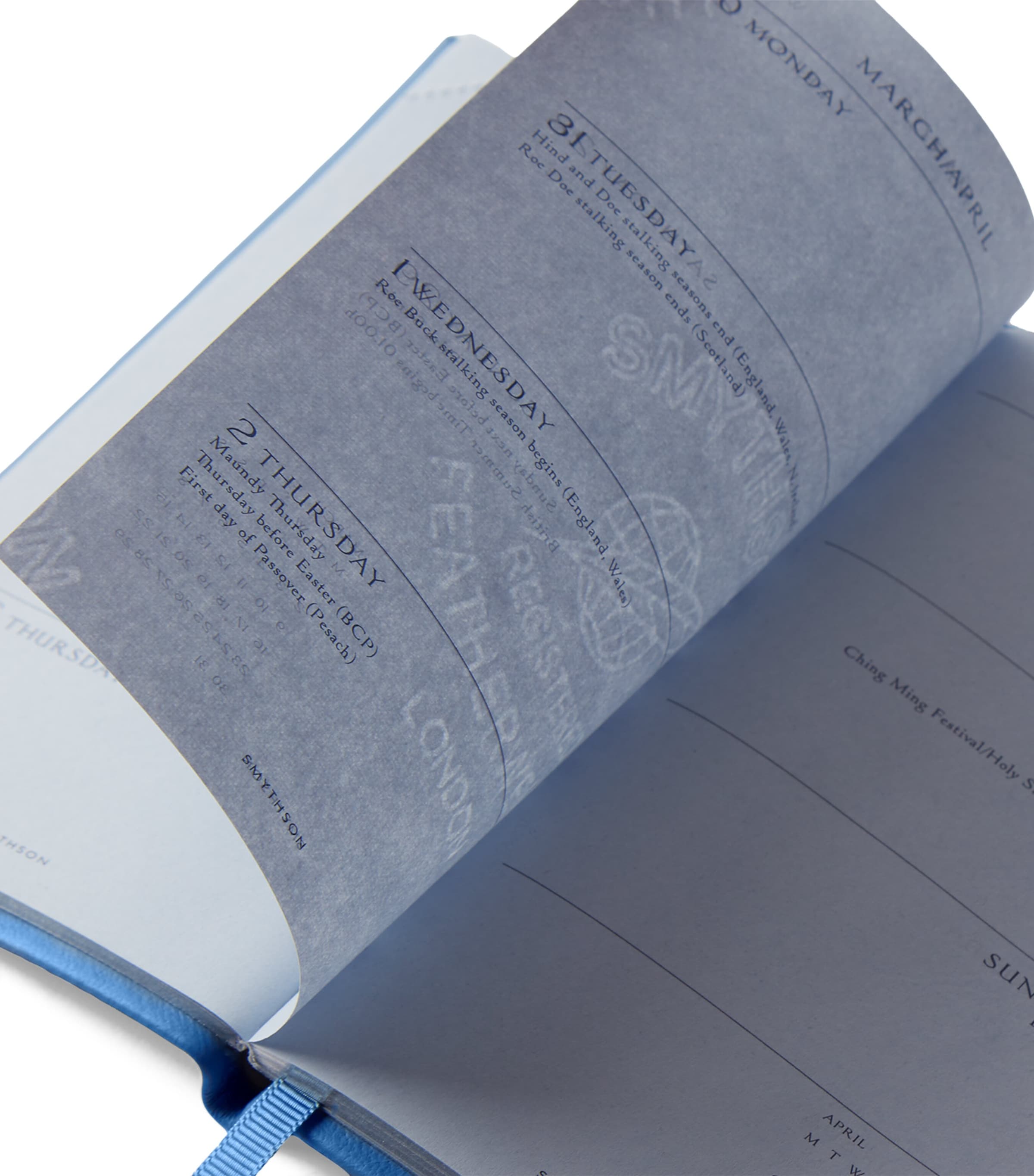 Panama Leather Weekly Diary 2026 NILE BLUE SS21 Image 3