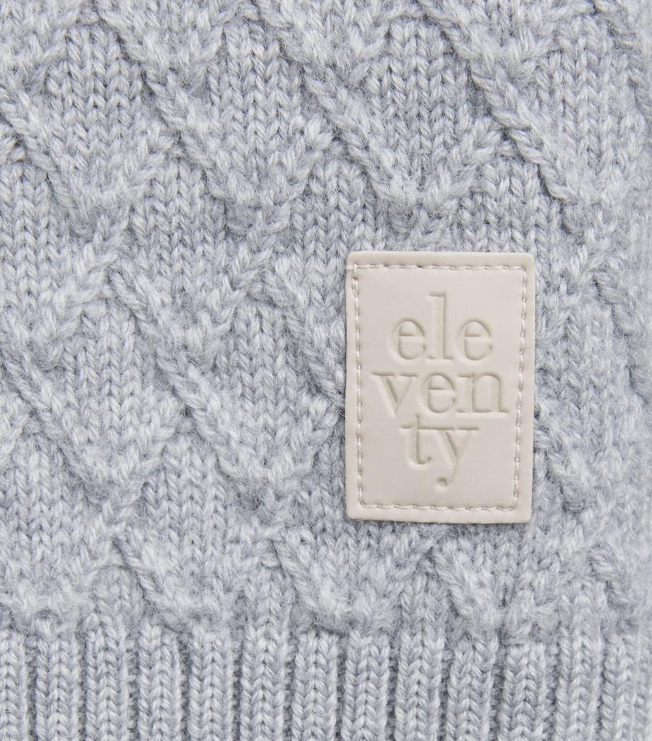 Eleventy Kids Virgin Wool Funnel-Neck Sweater (2-16 Years) Beige Chiaro Mel Image 3