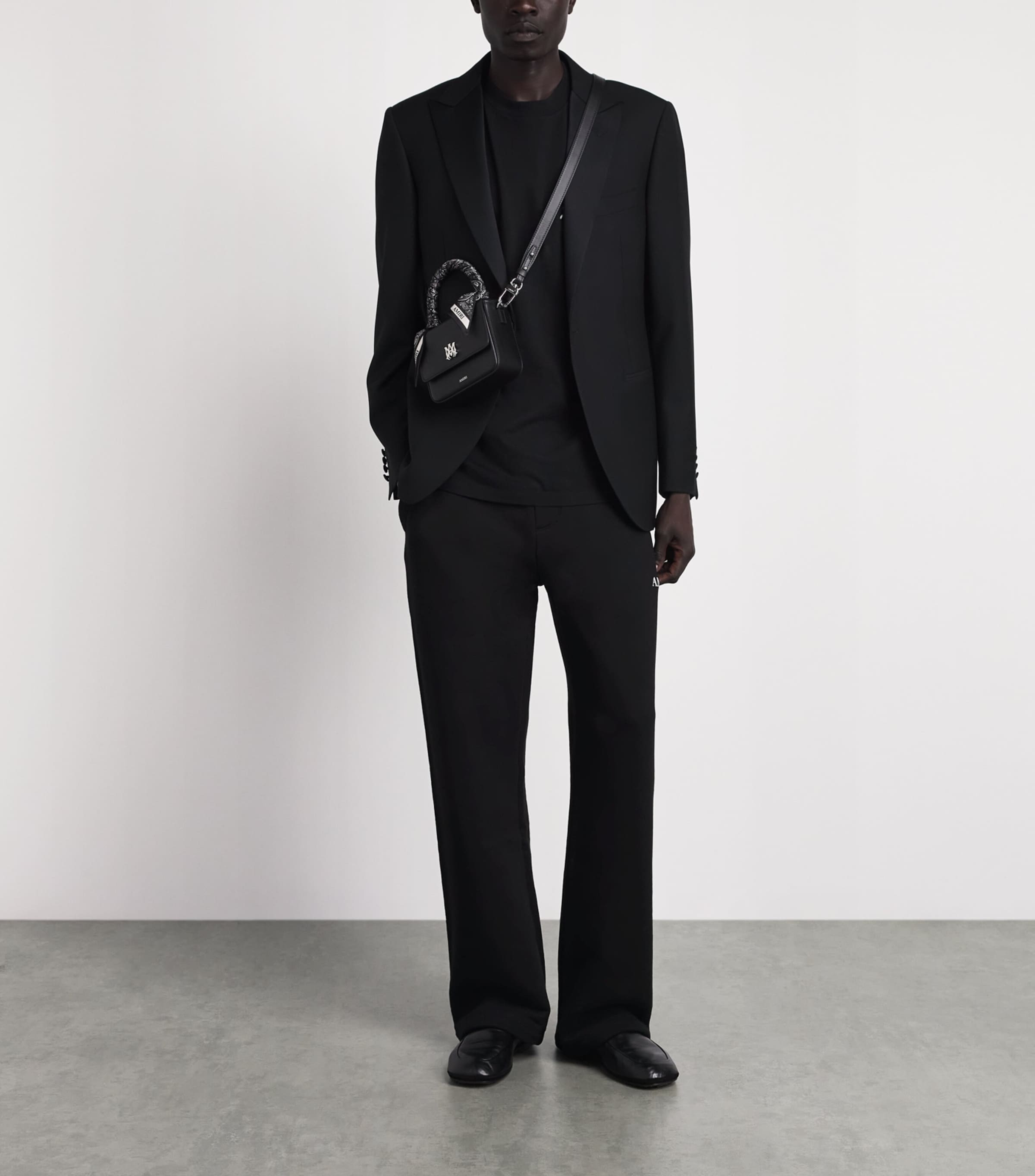 AMIRI Mens Cotton Relaxed Logo Sweatpants Black Image 2