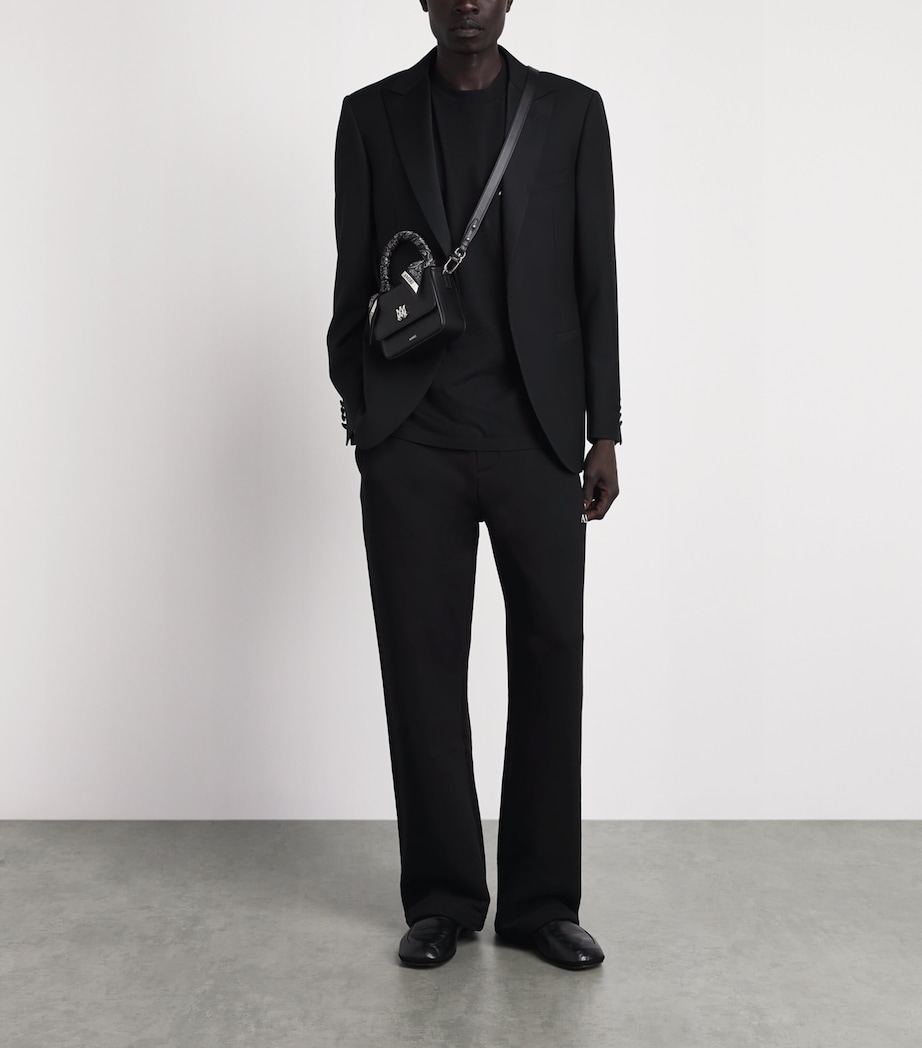 AMIRI Mens Cotton Relaxed Logo Sweatpants Black Image 2