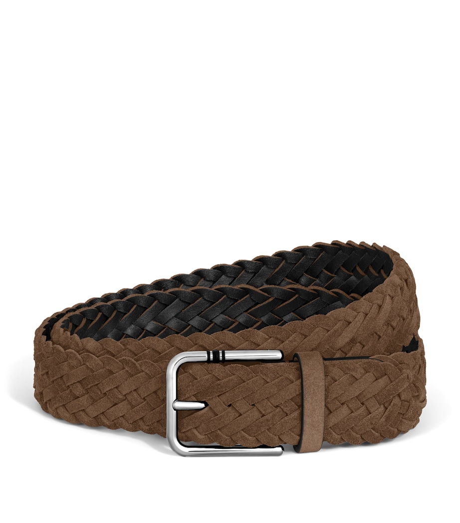 Montblanc Suede Braided Meisterstück Belt (Small) Brown Image 1