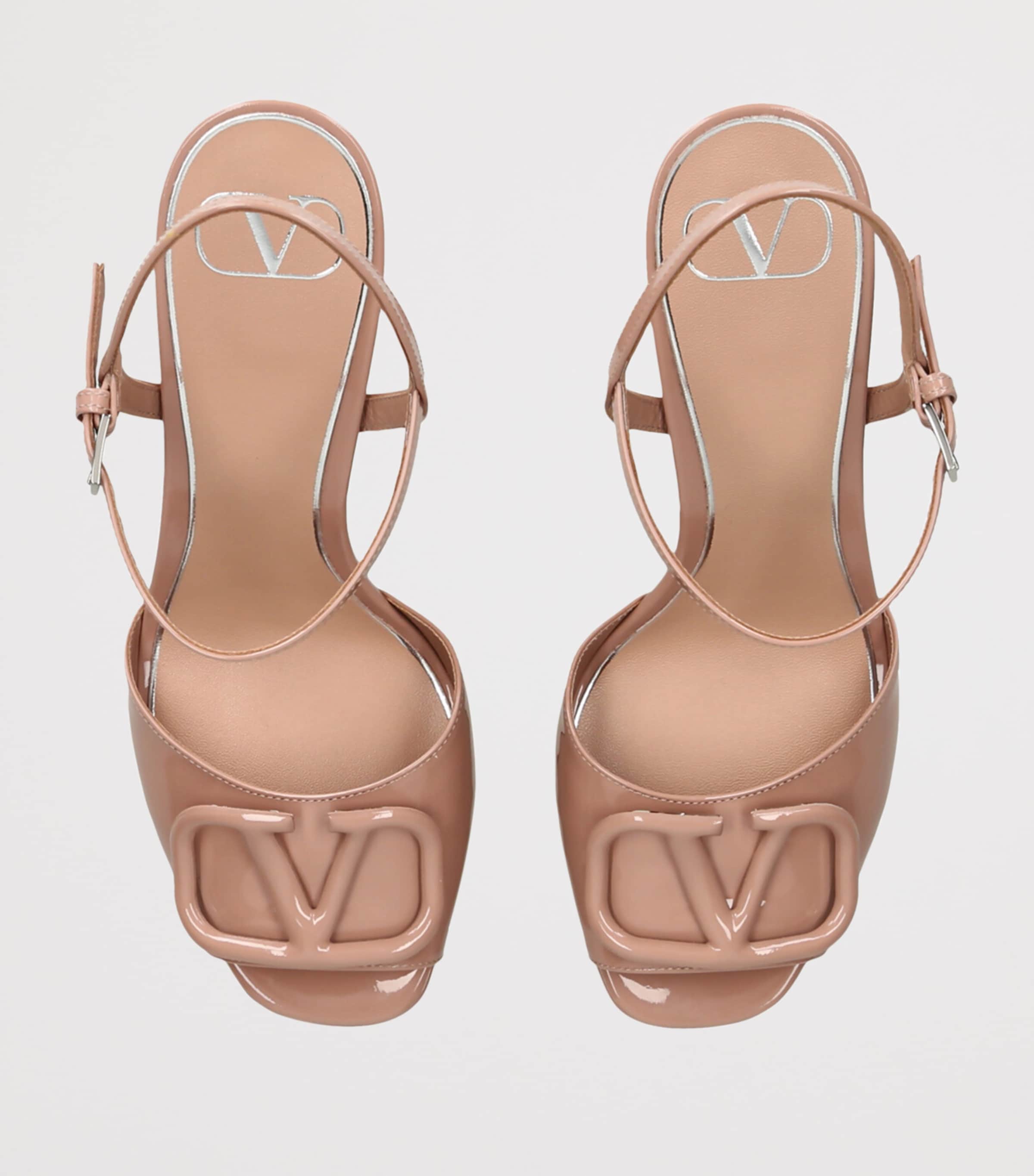 Patent Leather VLogo Signature Platform Sandals 115 BLUSH Image 4