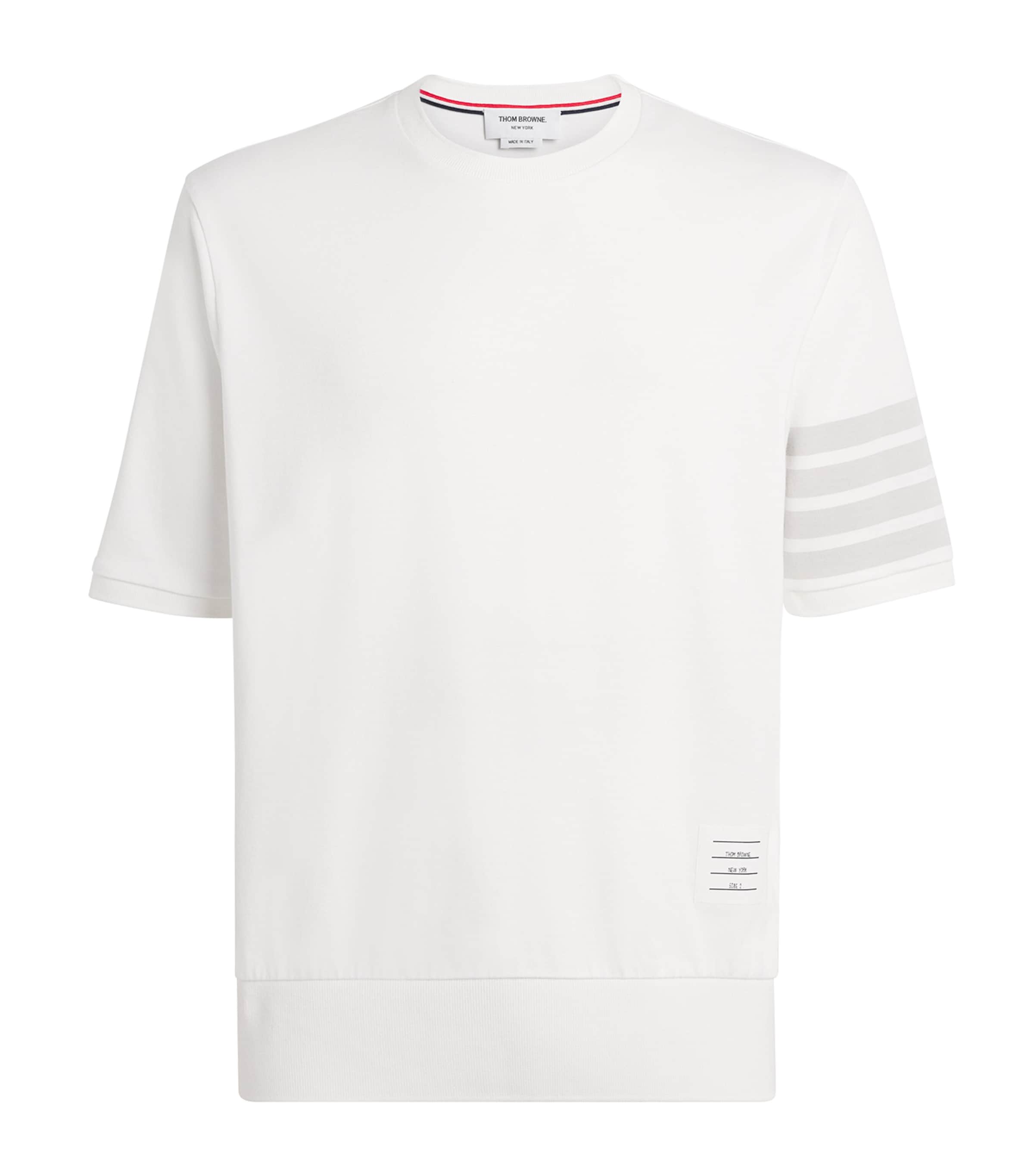 Thom Browne Mens Cotton 4-Bar T-Shirt White Image 1