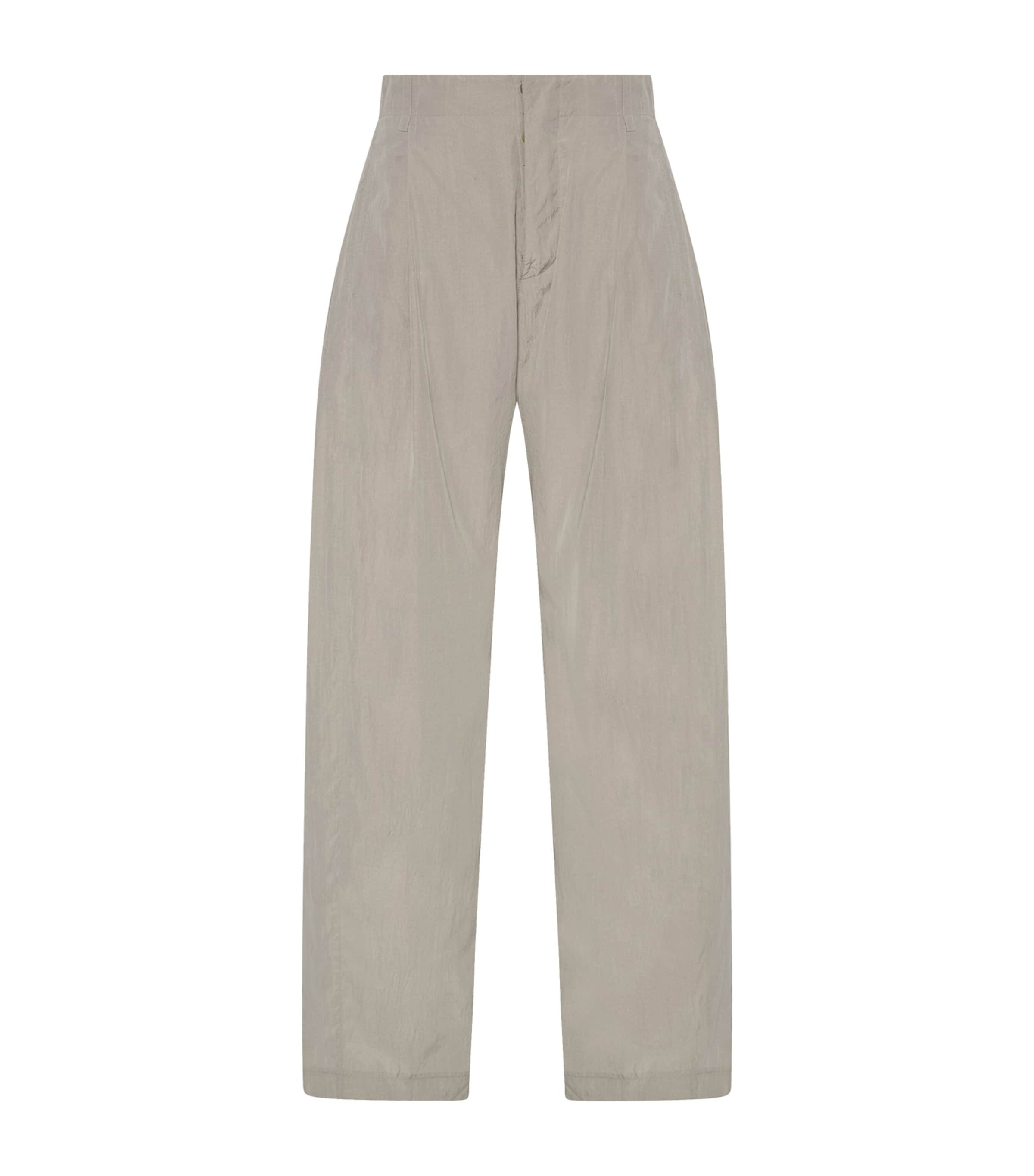 The Row Mens Malaya Silk-Blend Trousers Smoke Grey Image 1