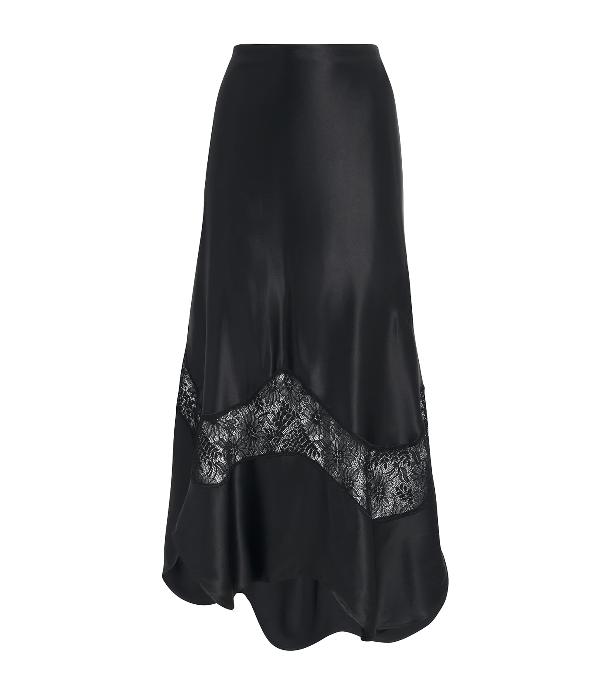 Bite Studios Silk Vivace Midi Skirt In Black