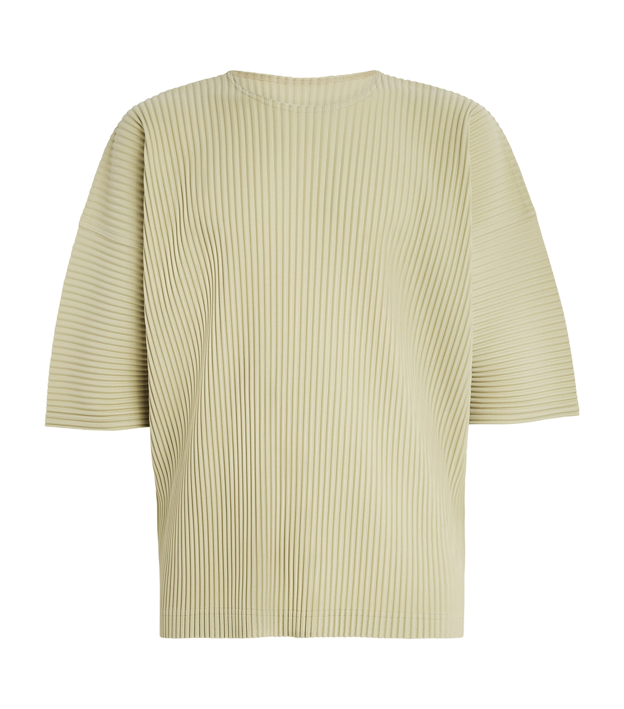 【HOMME PLISSE】テクニカル プリーツ Tシャツ アイボリー Homme Plissé Issey Miyake Pleated T-Shirt | Harrods US