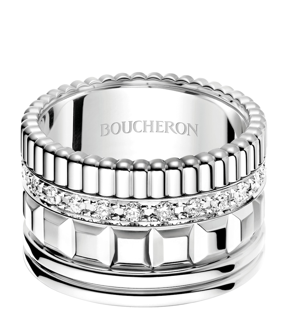Large White Gold and Diamond Quatre Radiant Ring WHITE GOLD Image 1