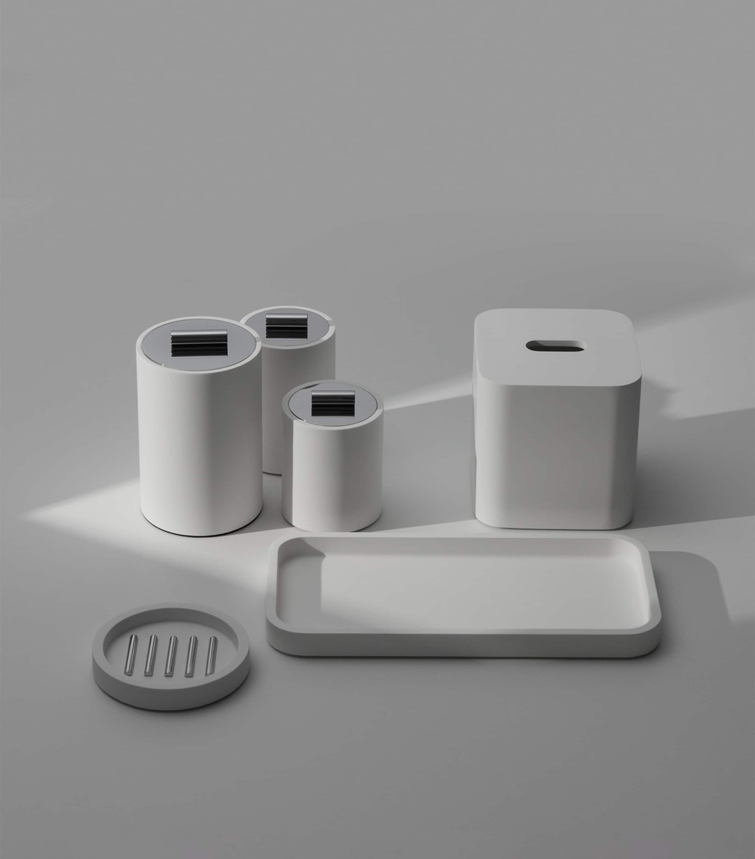 Stone Collection Jar WHITE S/STEEL MATT Image 2