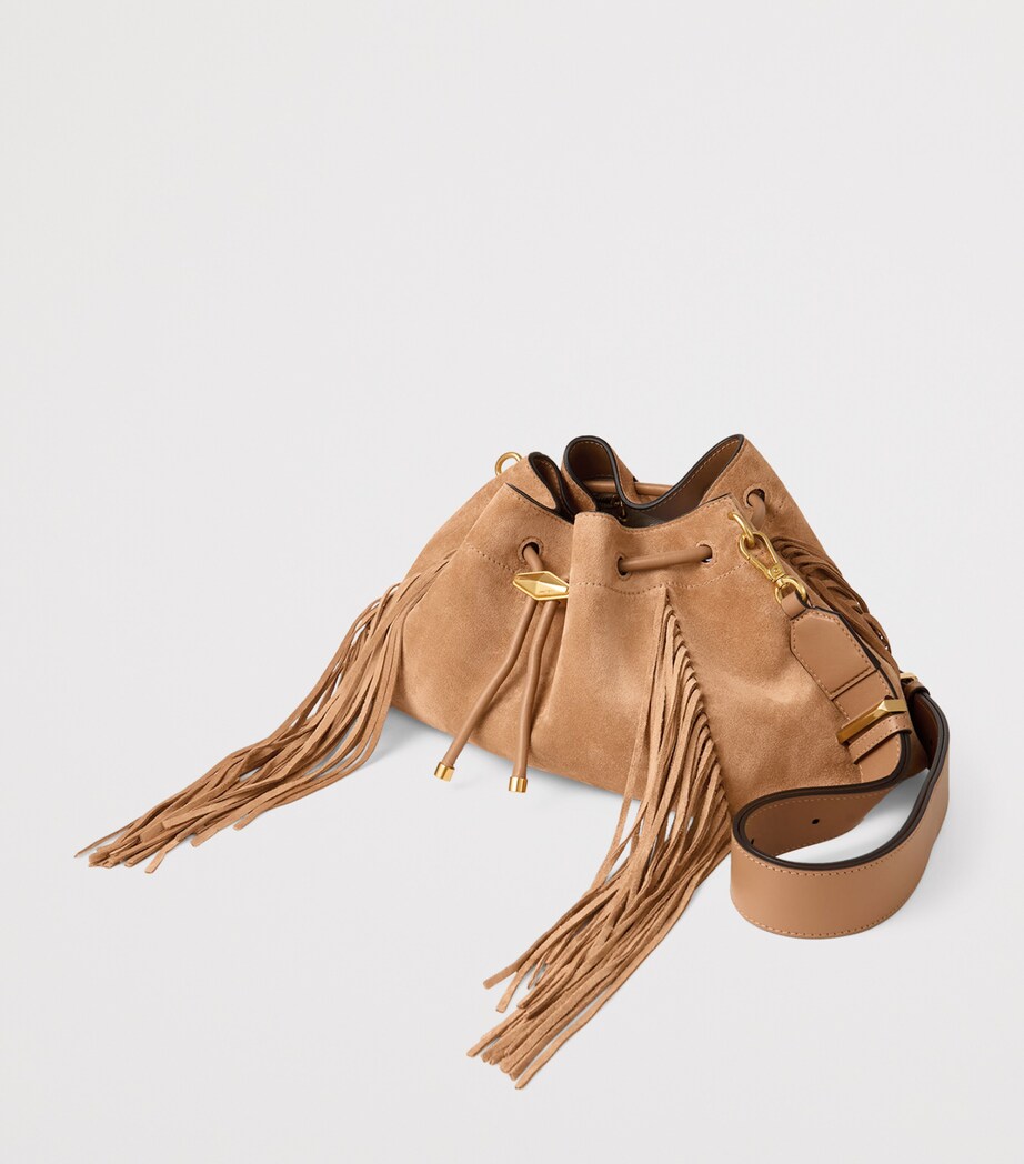 Medium Cinch Suede Bucket Bag TOFFEE/TOFFEE/GOLD Image 5