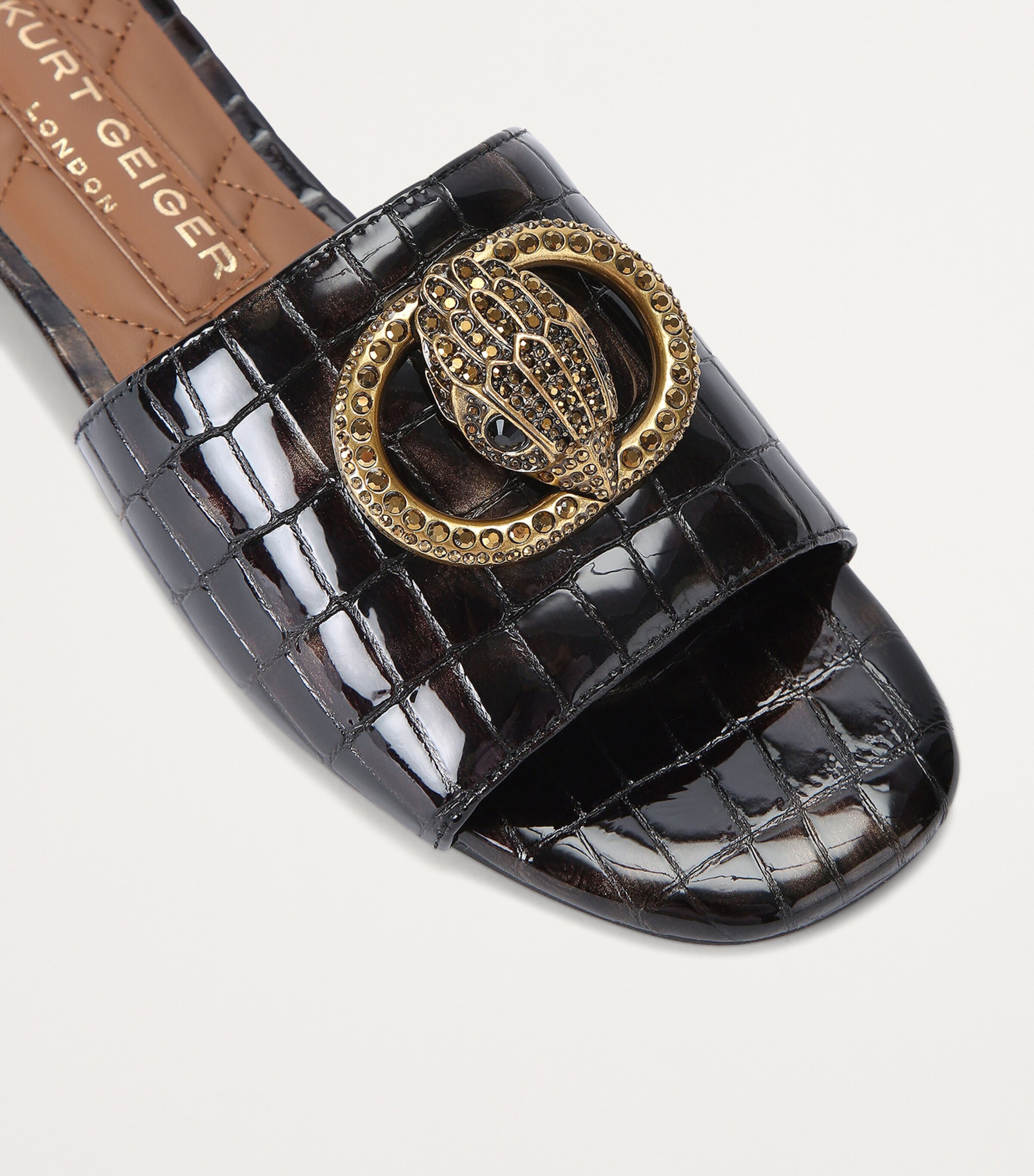 Patent Chelsea Flat Sandals BLACK/COMB Image 4