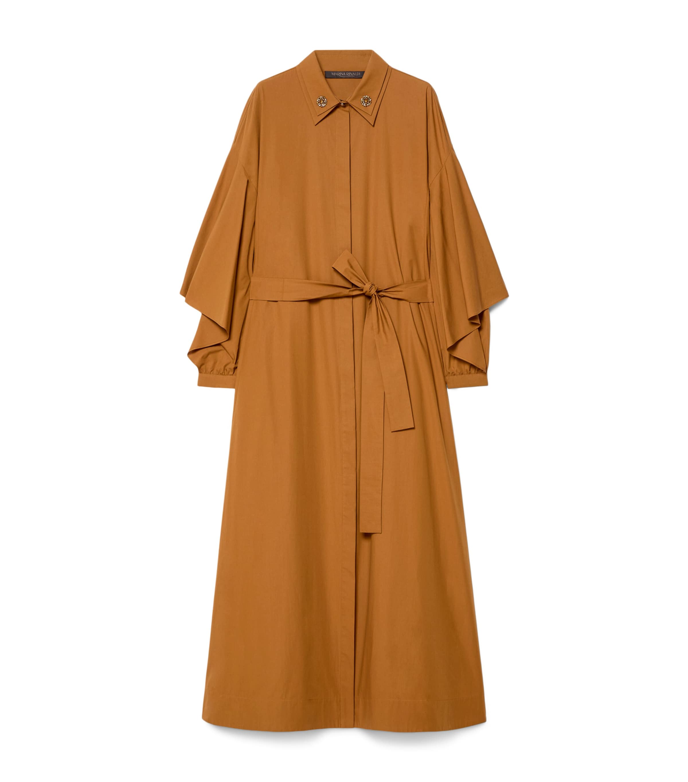 Marina Rinaldi Womens Cotton Belted Midi Dress Siena Image 1