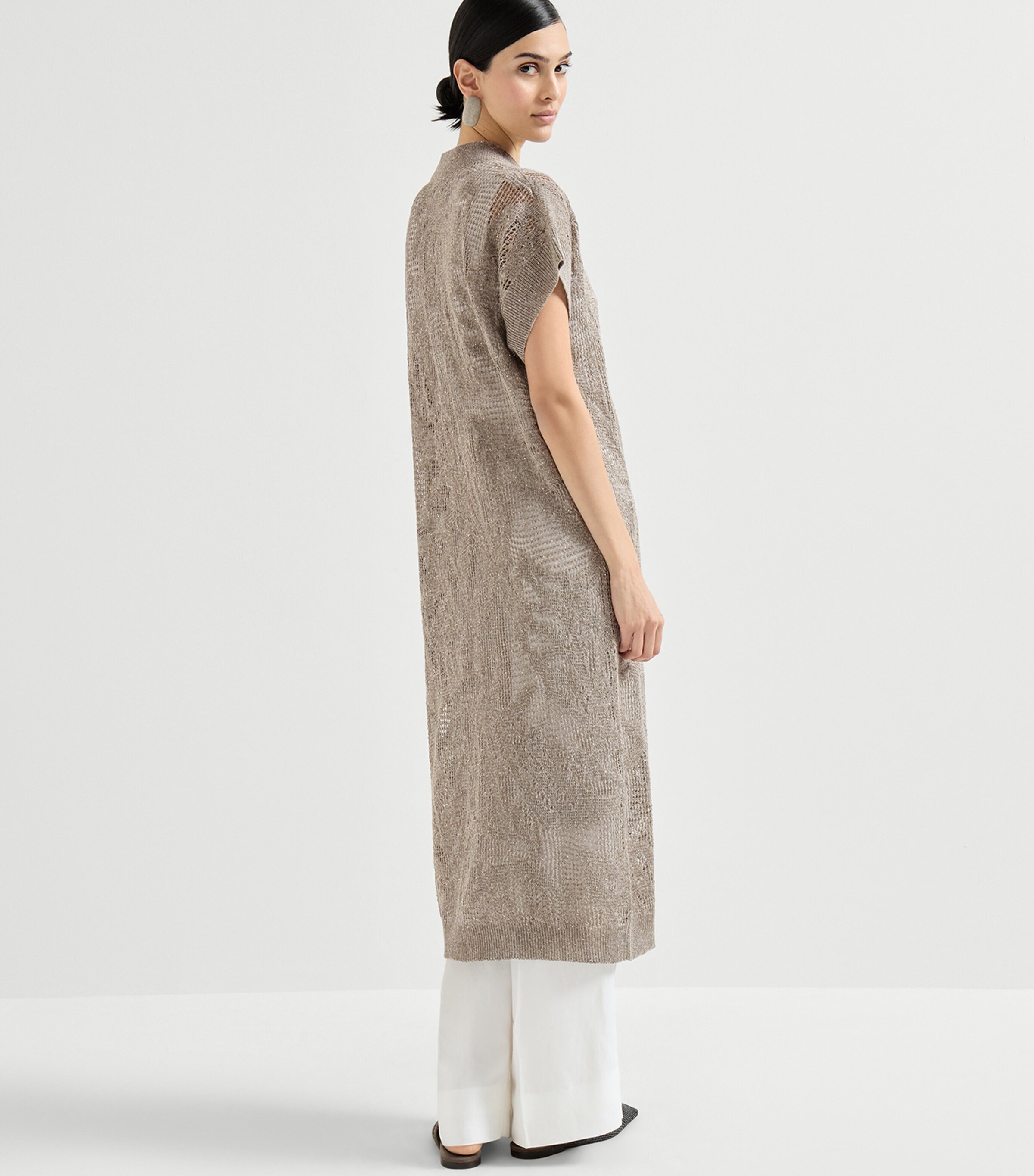 Brunello Cucinelli Womens Water Lilies Long Cardigan Image 5