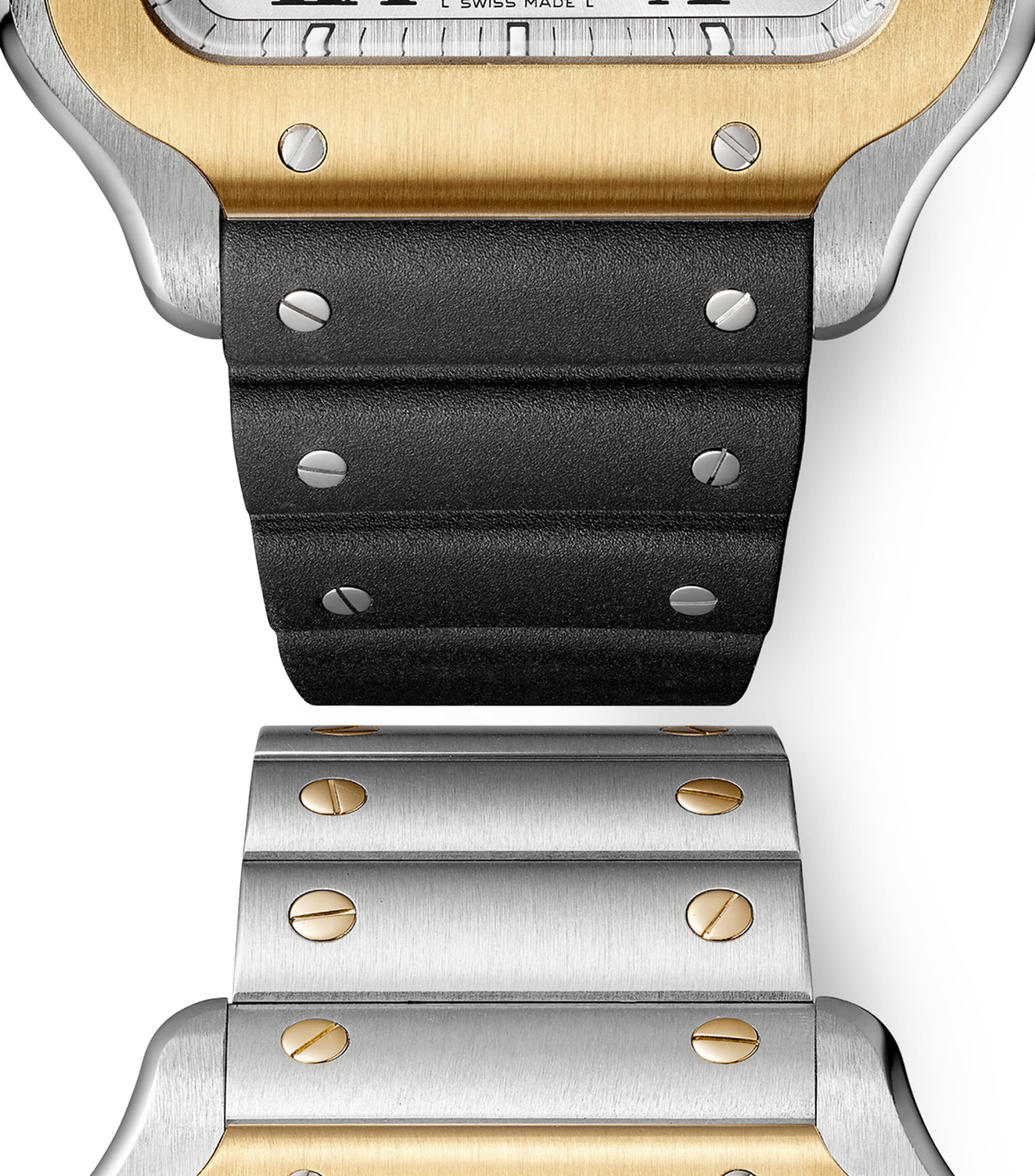 Stainless Steel and Yellow Gold Santos de Cartier Watch 43.3mm GREY Image 7