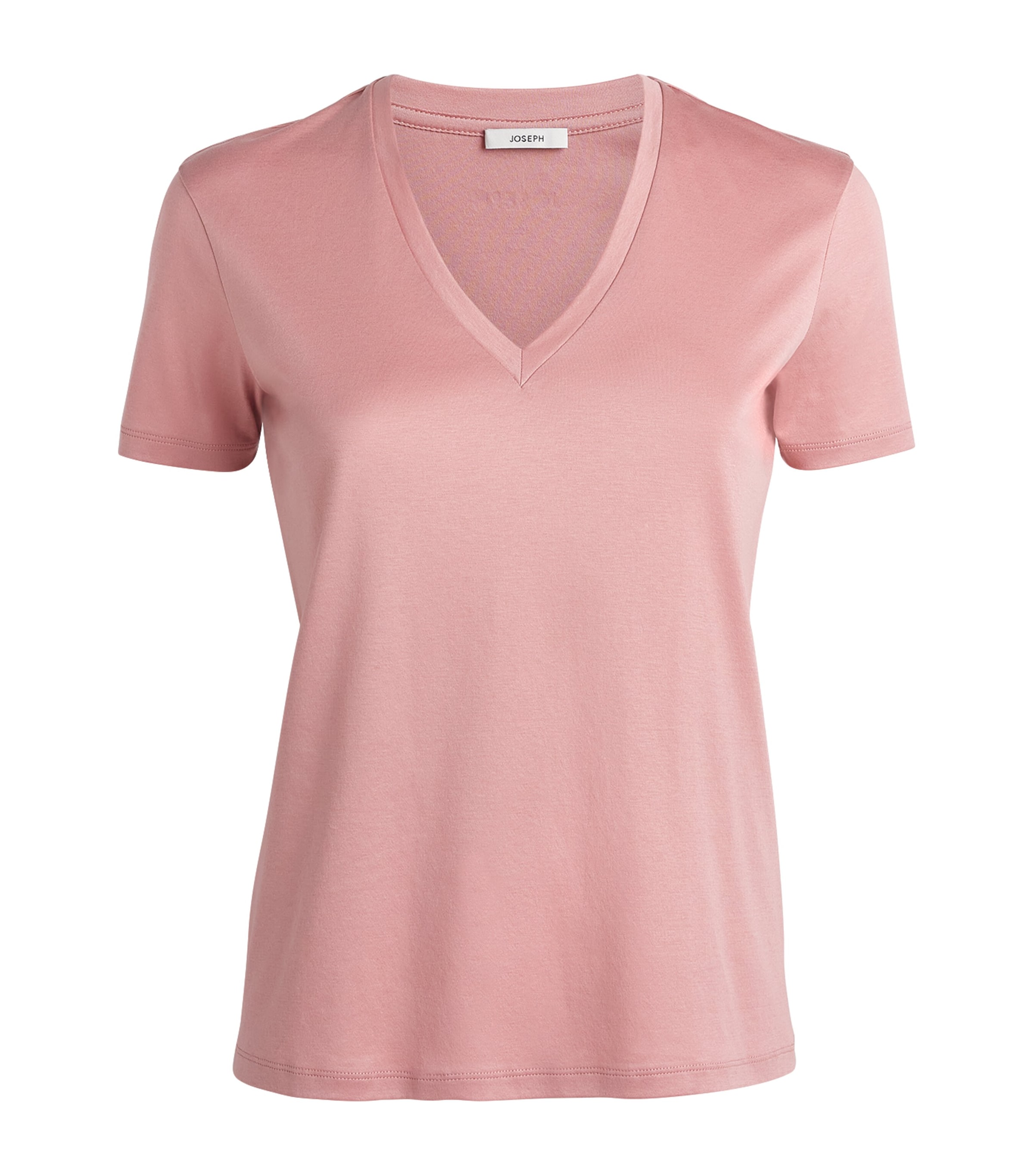 Joseph Womens Organic Cotton V-Neck Blanca T-Shirt Musk Image 1