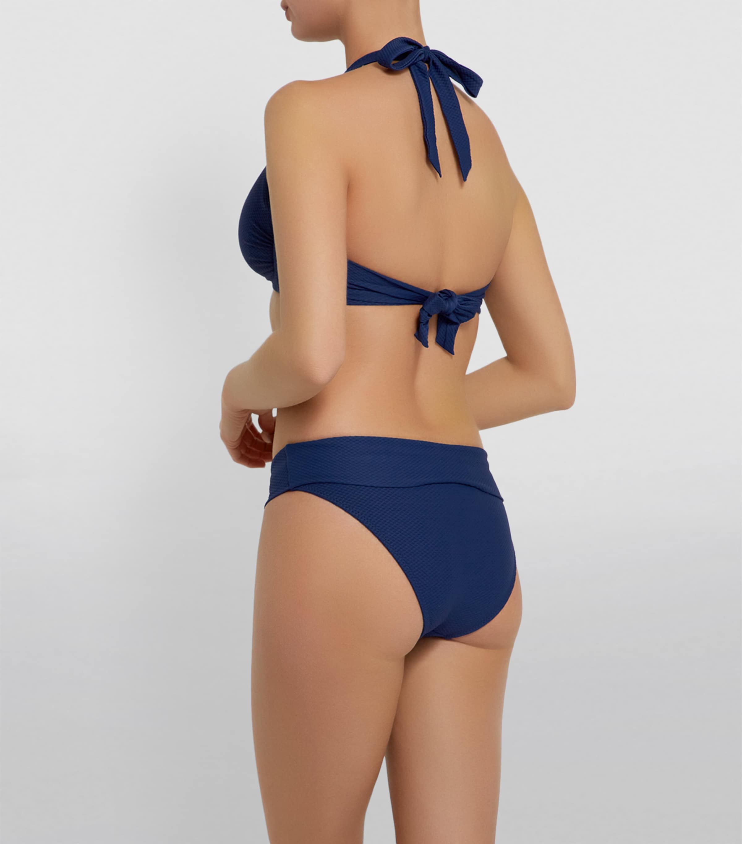 Textured Fold Over Bikini Bottoms NAV-NAV Image 3