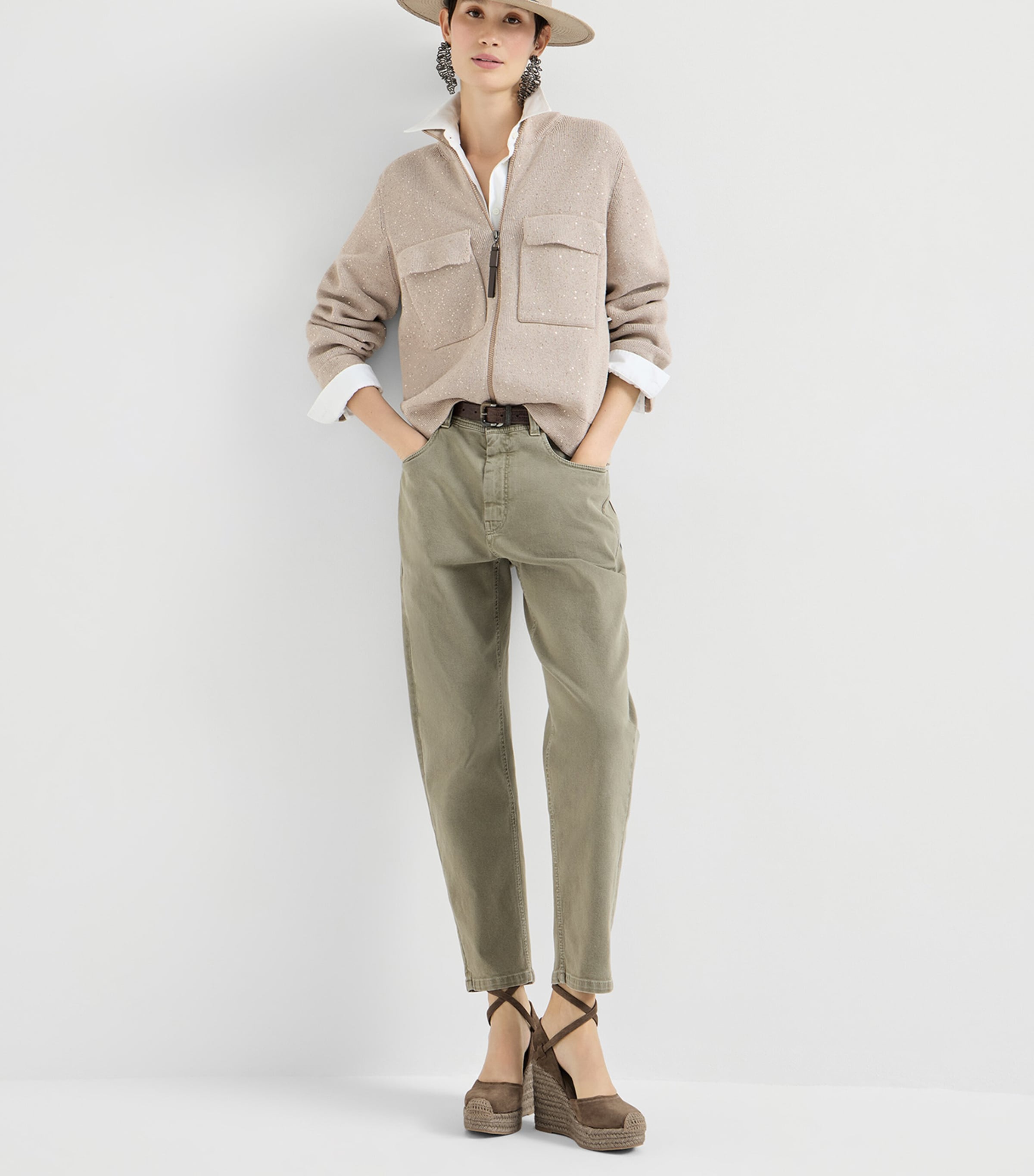 Brunello Cucinelli Suede Wedge Espadrilles 80 Image 2