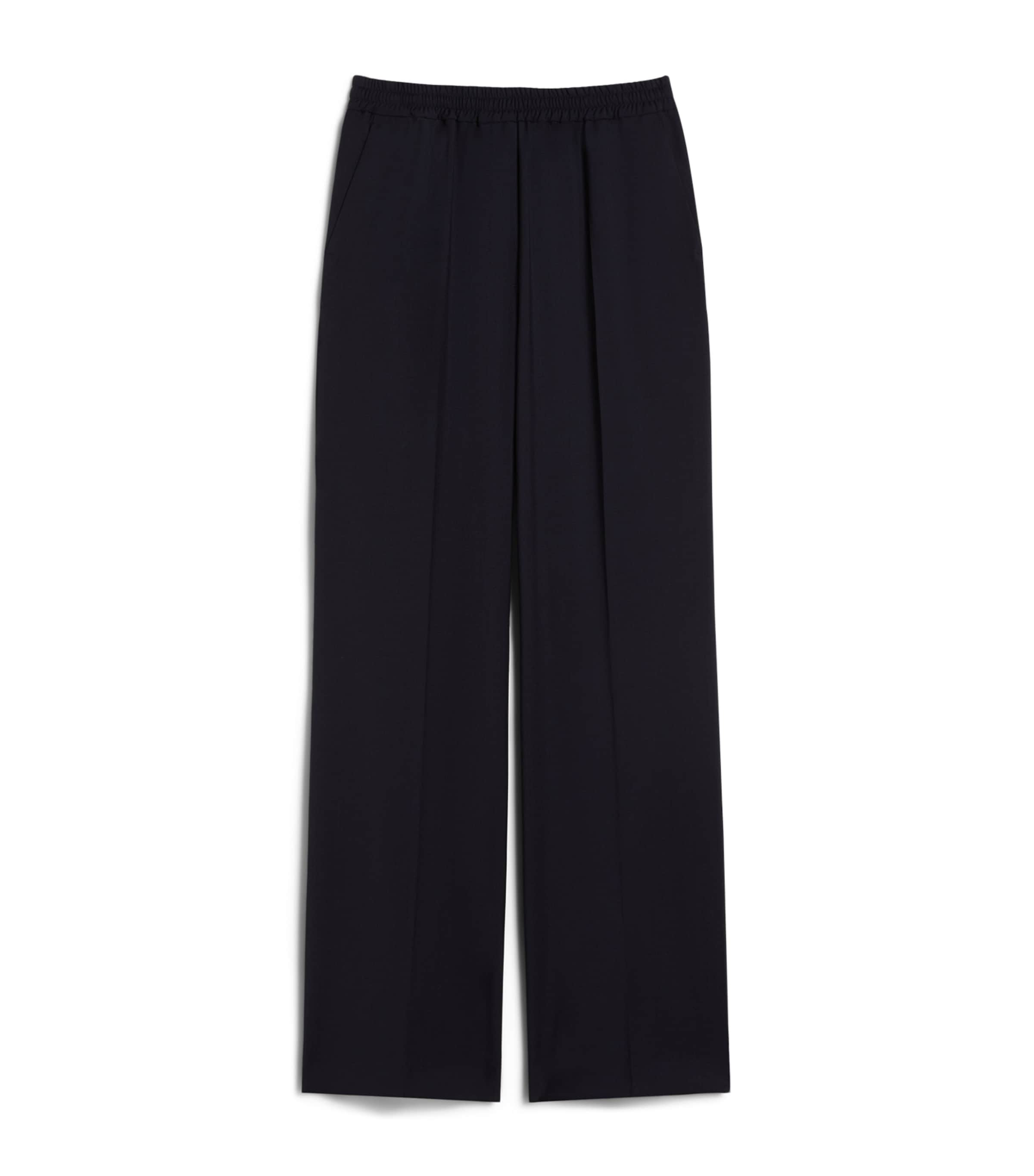 Weekend Max Mara Womens Virgin Wool Straight-Leg Trousers Navy Image 1