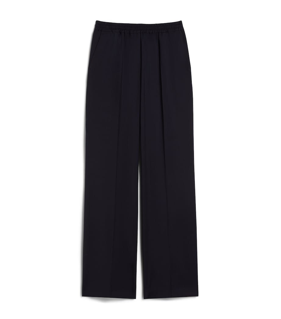 Weekend Max Mara Womens Virgin Wool Straight-Leg Trousers Navy Image 1