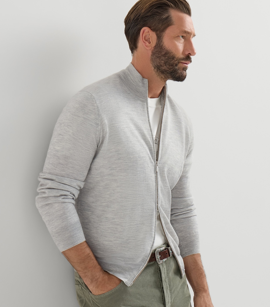 Brunello Cucinelli Mens Two-Way Zip Cardigan Image 4