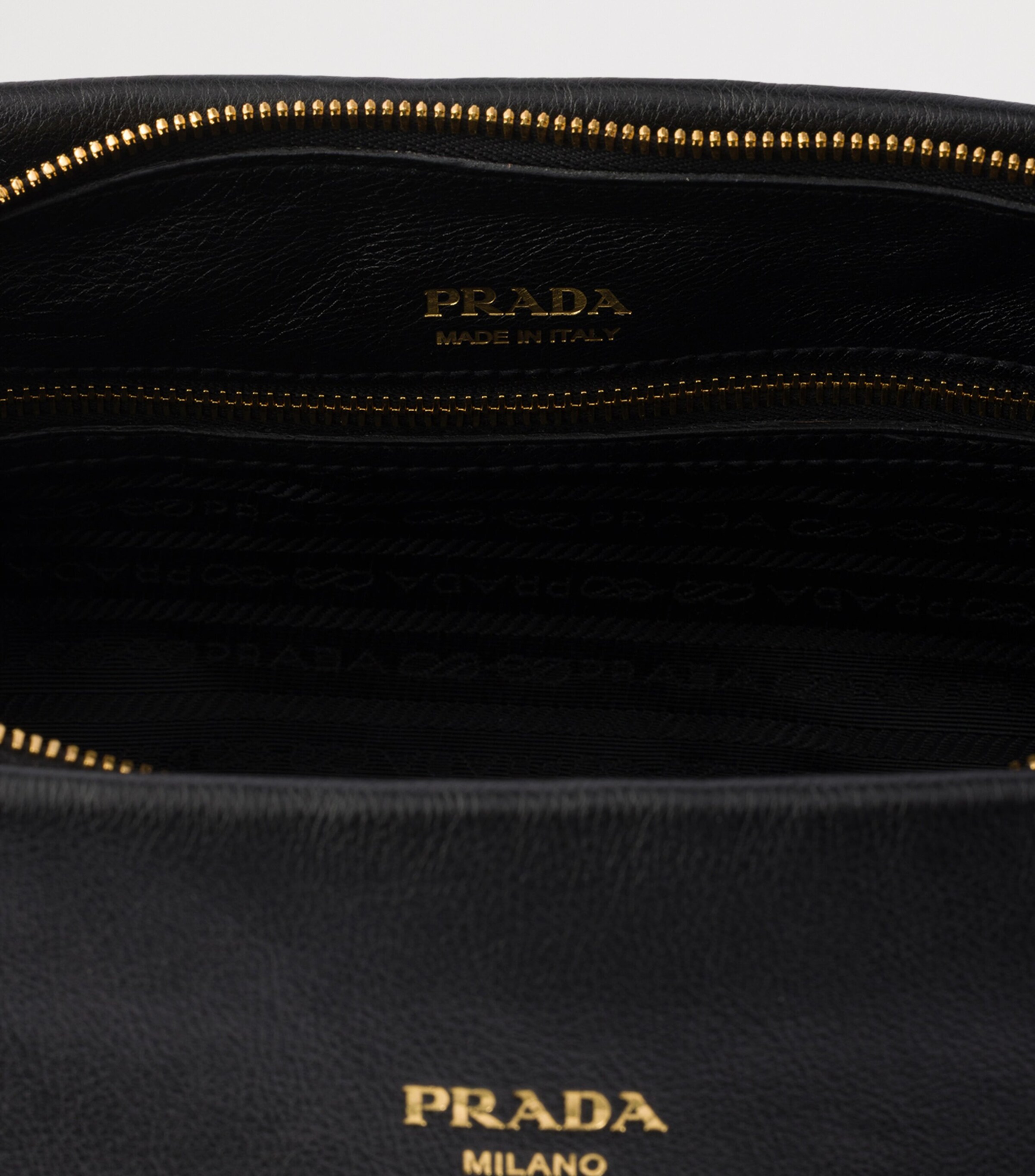 Prada Womens Large Leather Tote Bag Black Image 7