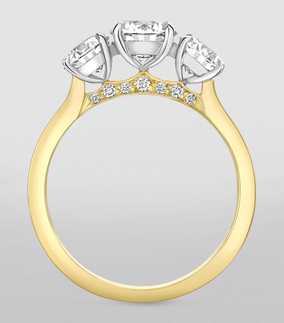 Boodles Yellow Gold, Platinum and Diamond Three Stone Engagement Ring Carat Yellow Gold Image 5