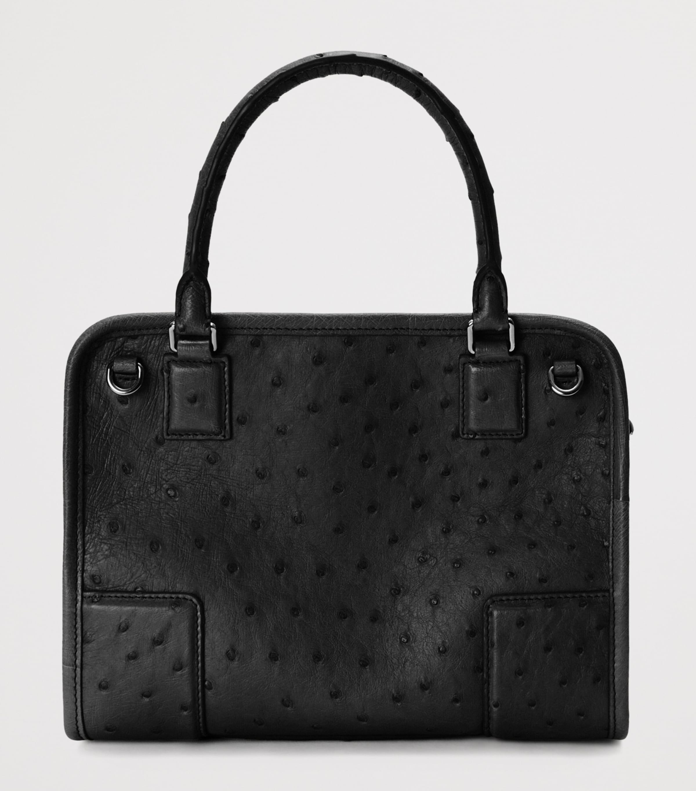 LOEWE Small Ostrich Leather Amazona 180 Top-Handle Bag Black Image 4