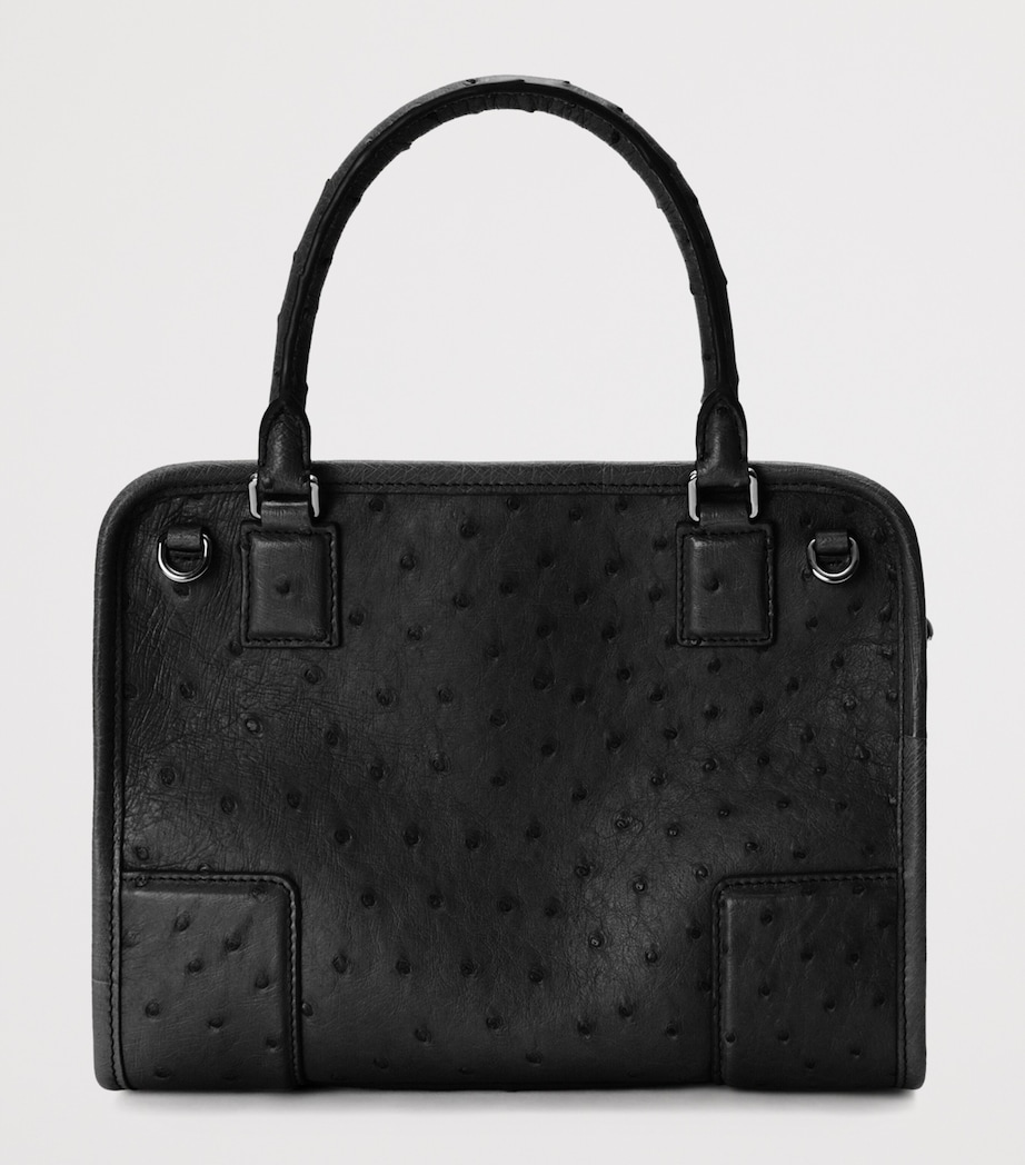 LOEWE Small Ostrich Leather Amazona 180 Top-Handle Bag Black Image 4