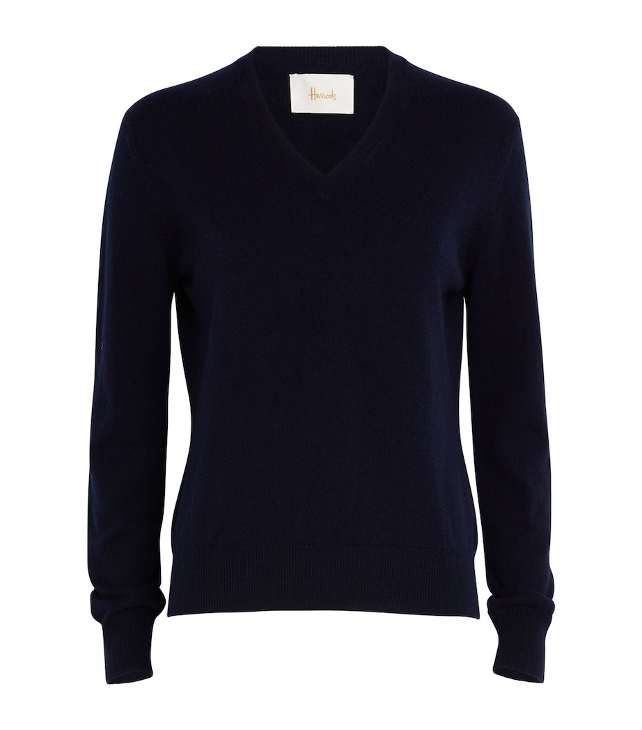 Cashmere V-Neck Sweater NAVY Image 1