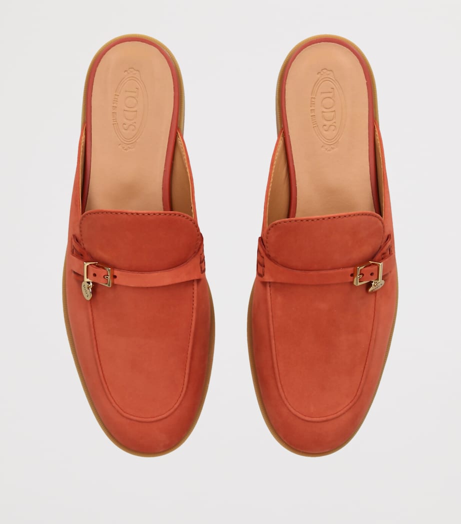 Tod's Suede Slippers Orange Image 4
