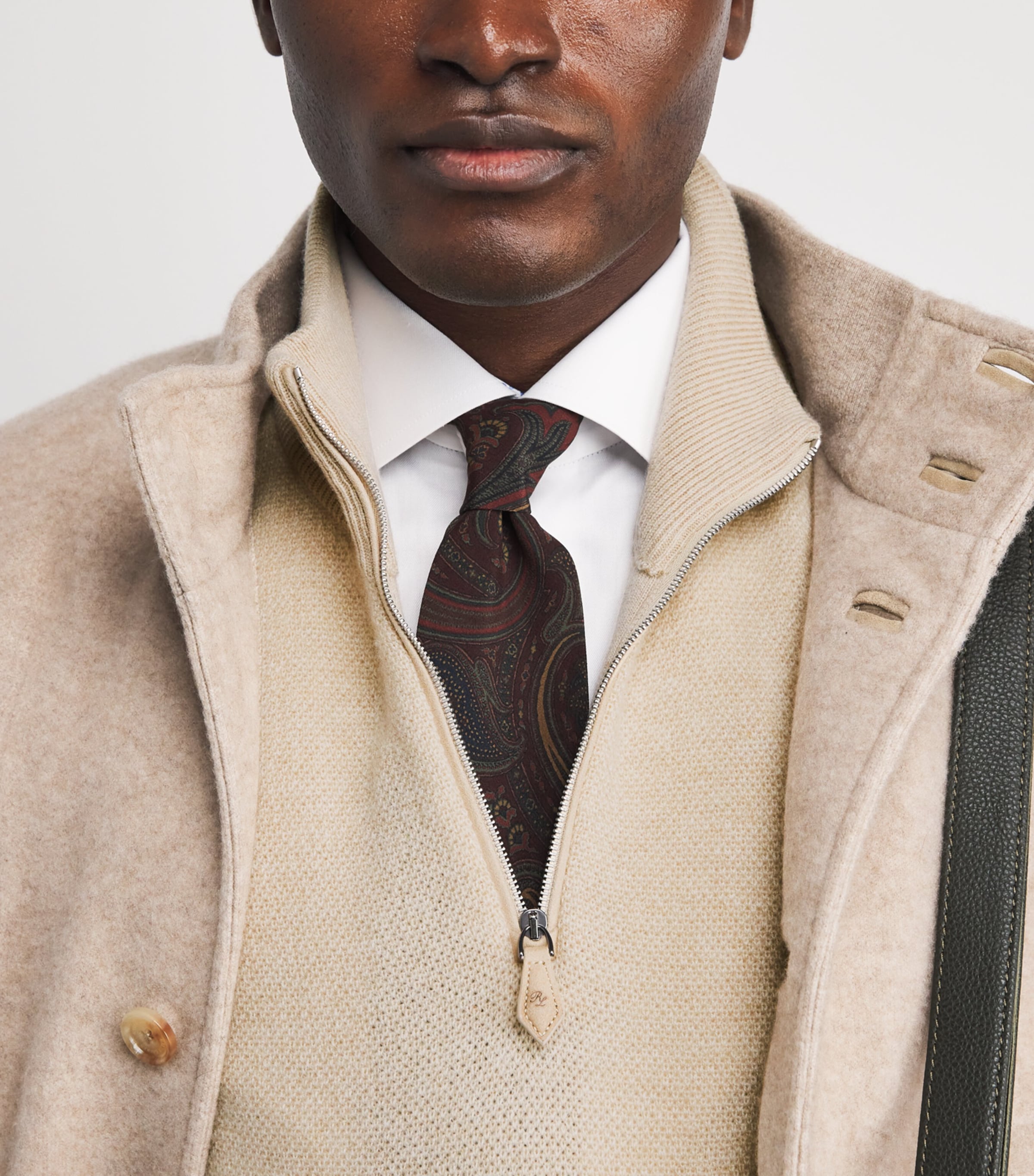 Cashmere Quarter-Zip Sweater CHAMPAGNE Image 6