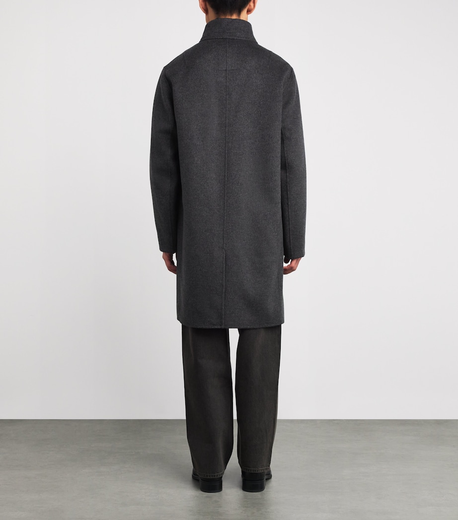 Wool-Cashmere Mink-Collar Overcoat A9124 GRIS CHINE Image 4