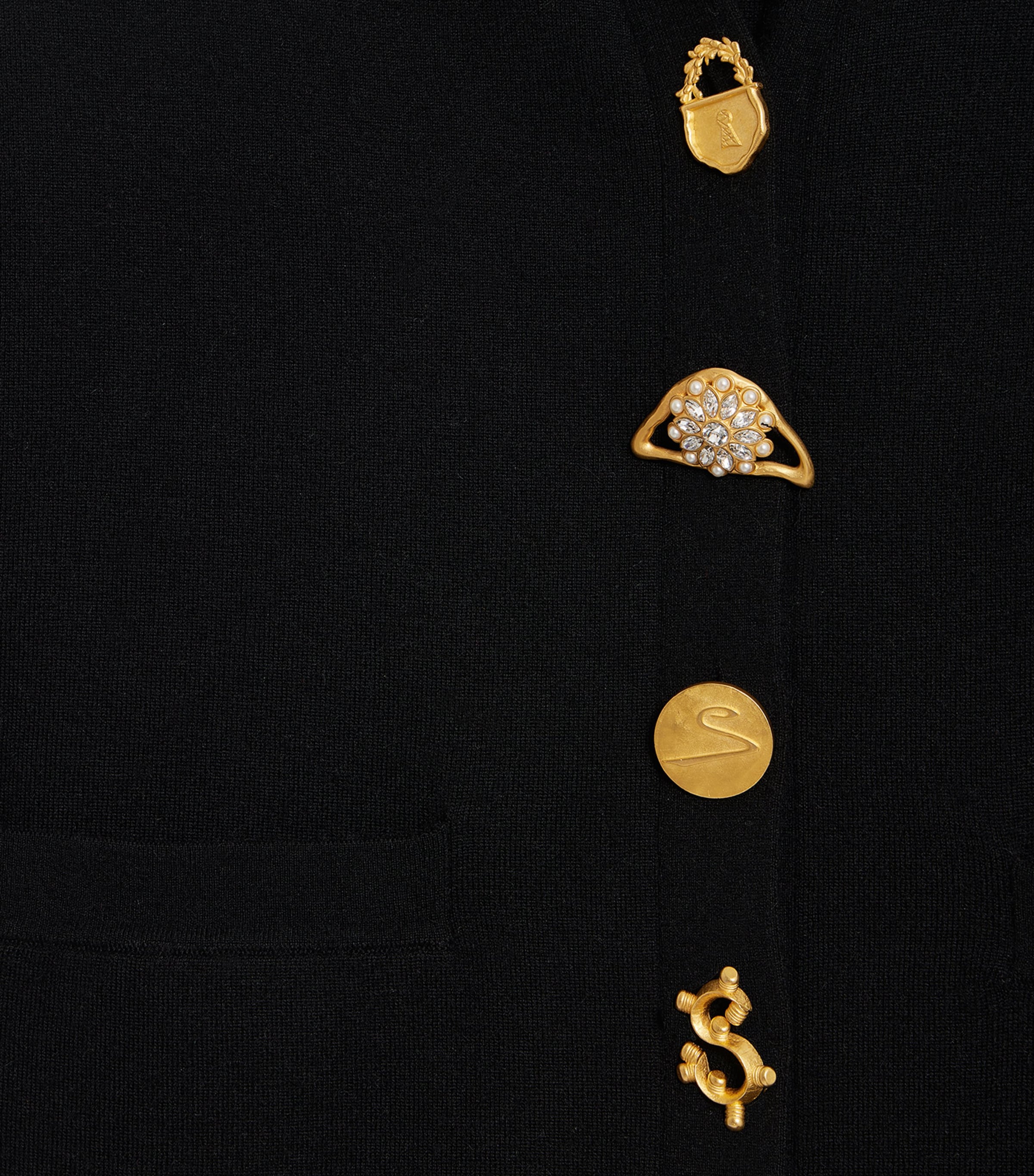 Wool-Blend Anatomy Cardigan 999BLACK Image 5