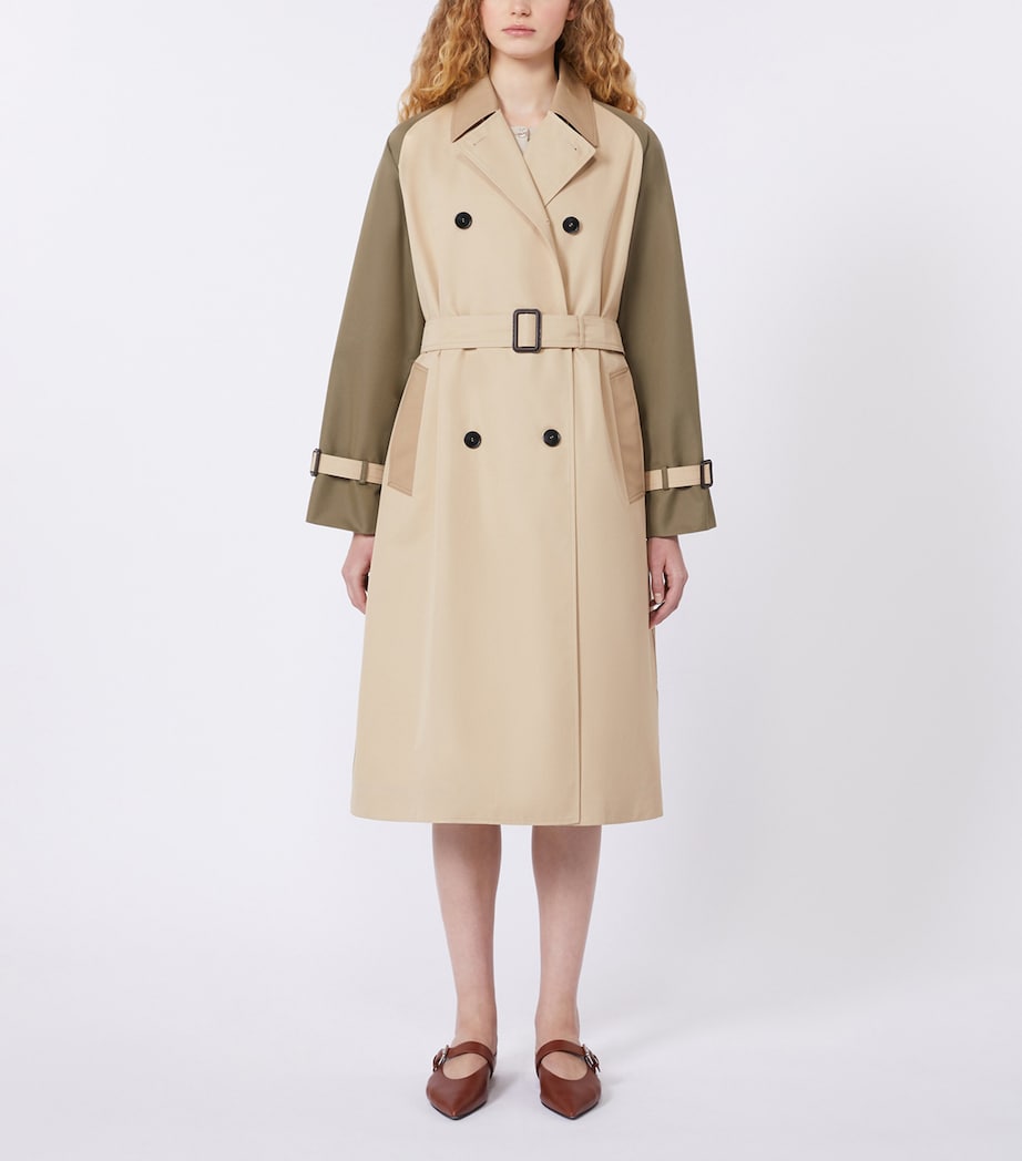 Weekend Max Mara Womens Gabardine Reversible Trench Coat Beige Image 2