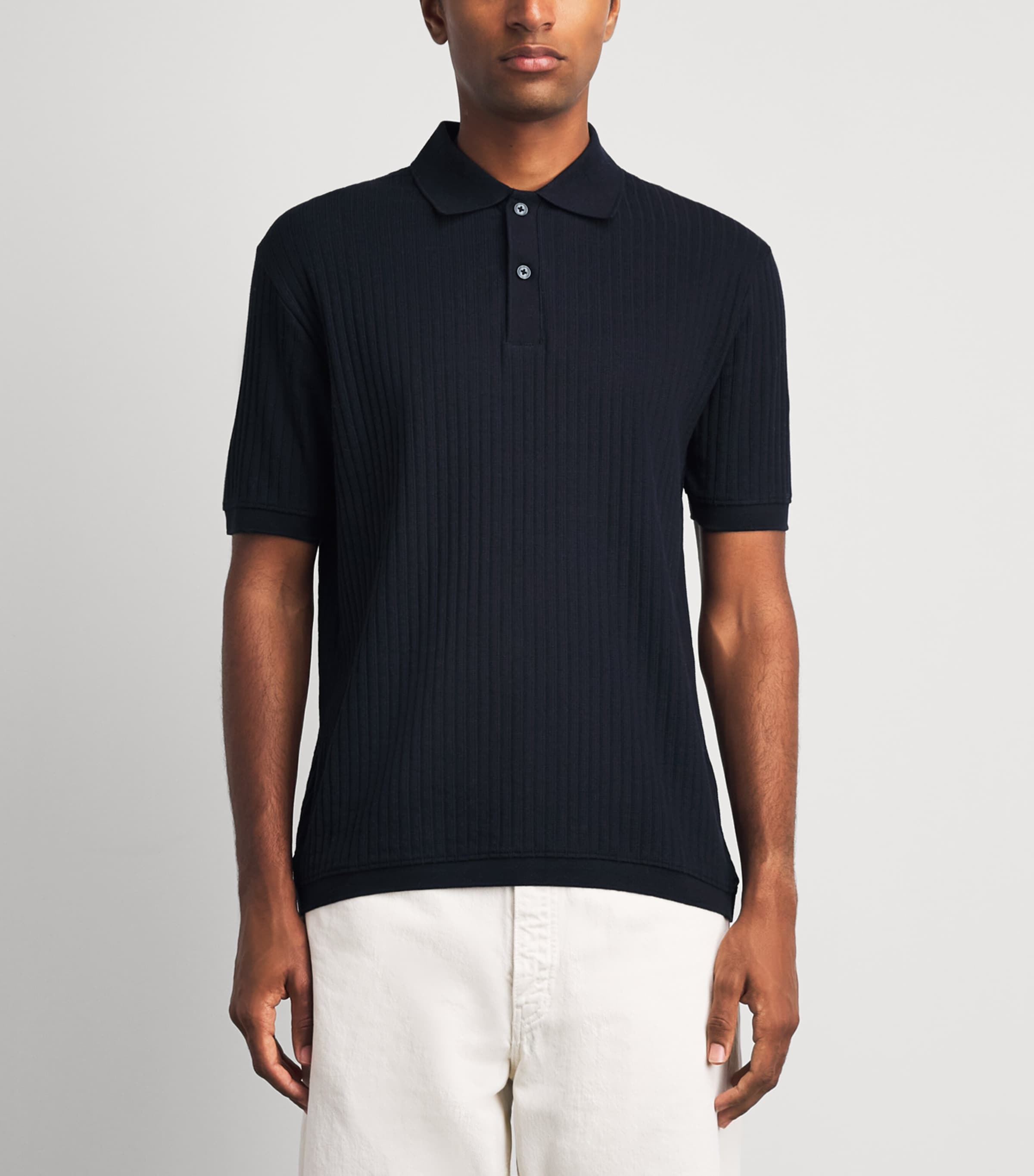 Samsøe Samsøe Mens Organic Cotton Rib-Kit Sajase Polo Shirt Salute Image 4